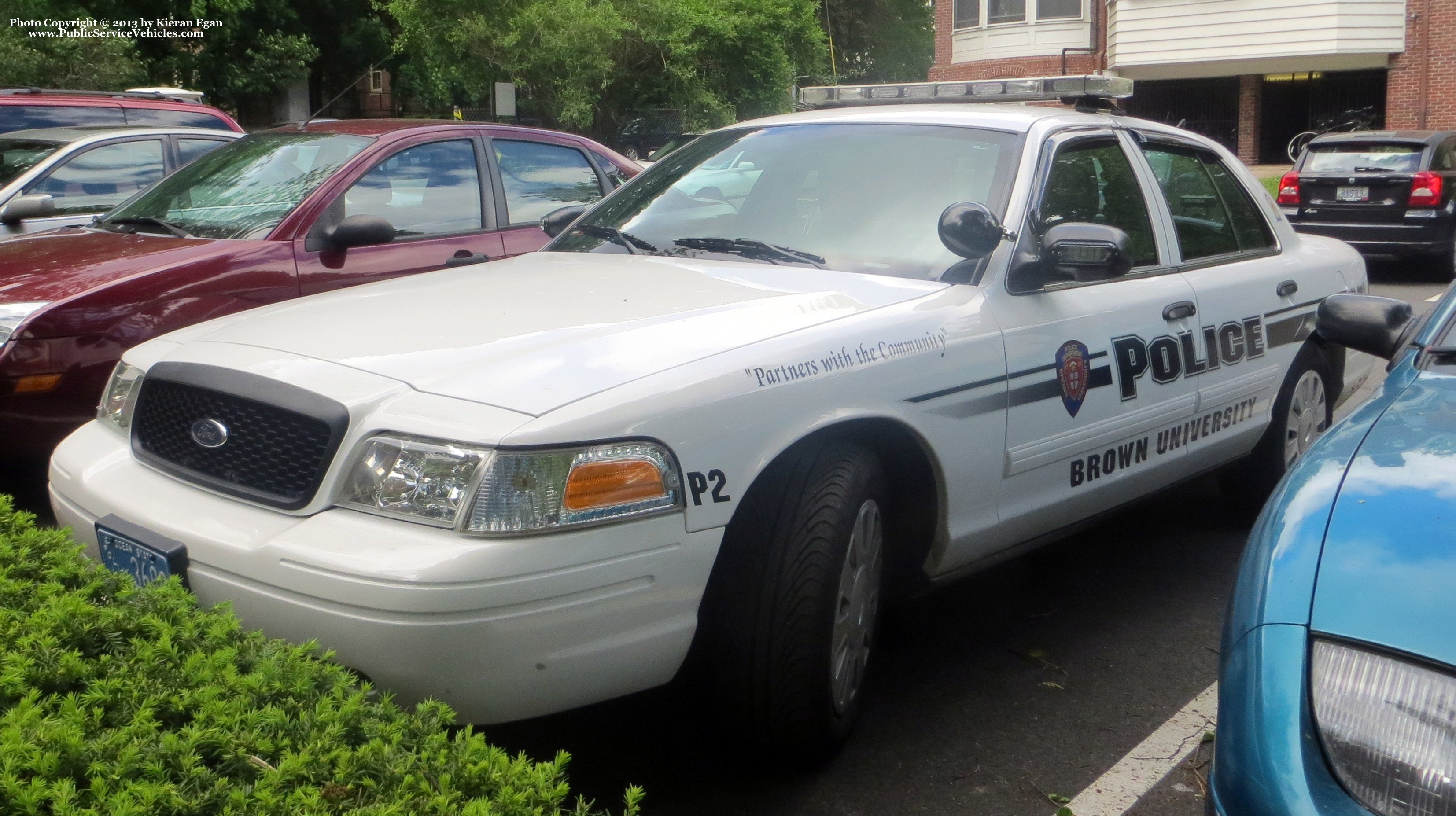 A photo  of Brown University Police
            Patrol 2, a 2011 Ford Crown Victoria Police Interceptor             taken by Kieran Egan