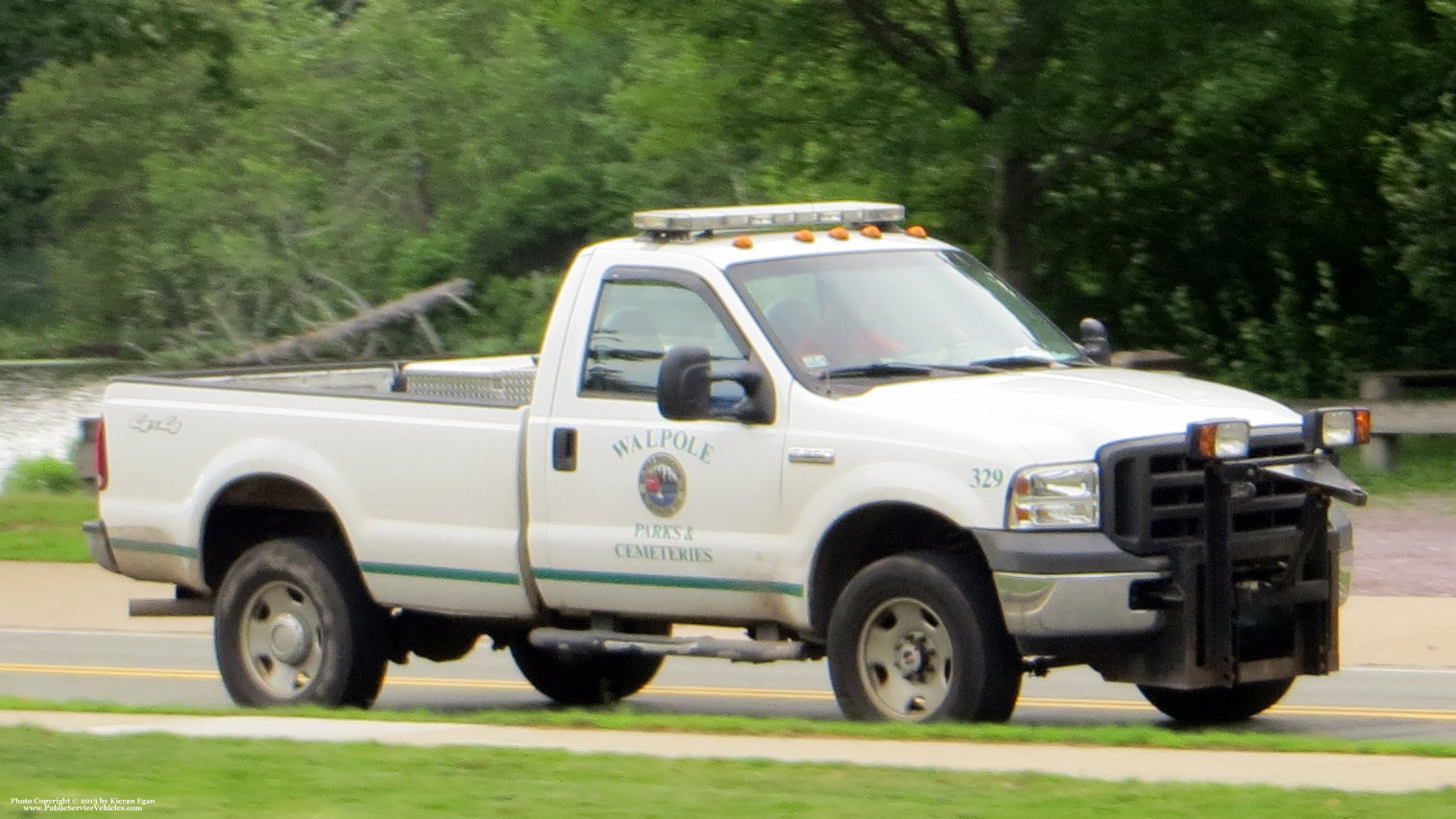 A photo  of Walpole Parks Department
            Truck 329, a 2006 Ford F-350             taken by Kieran Egan