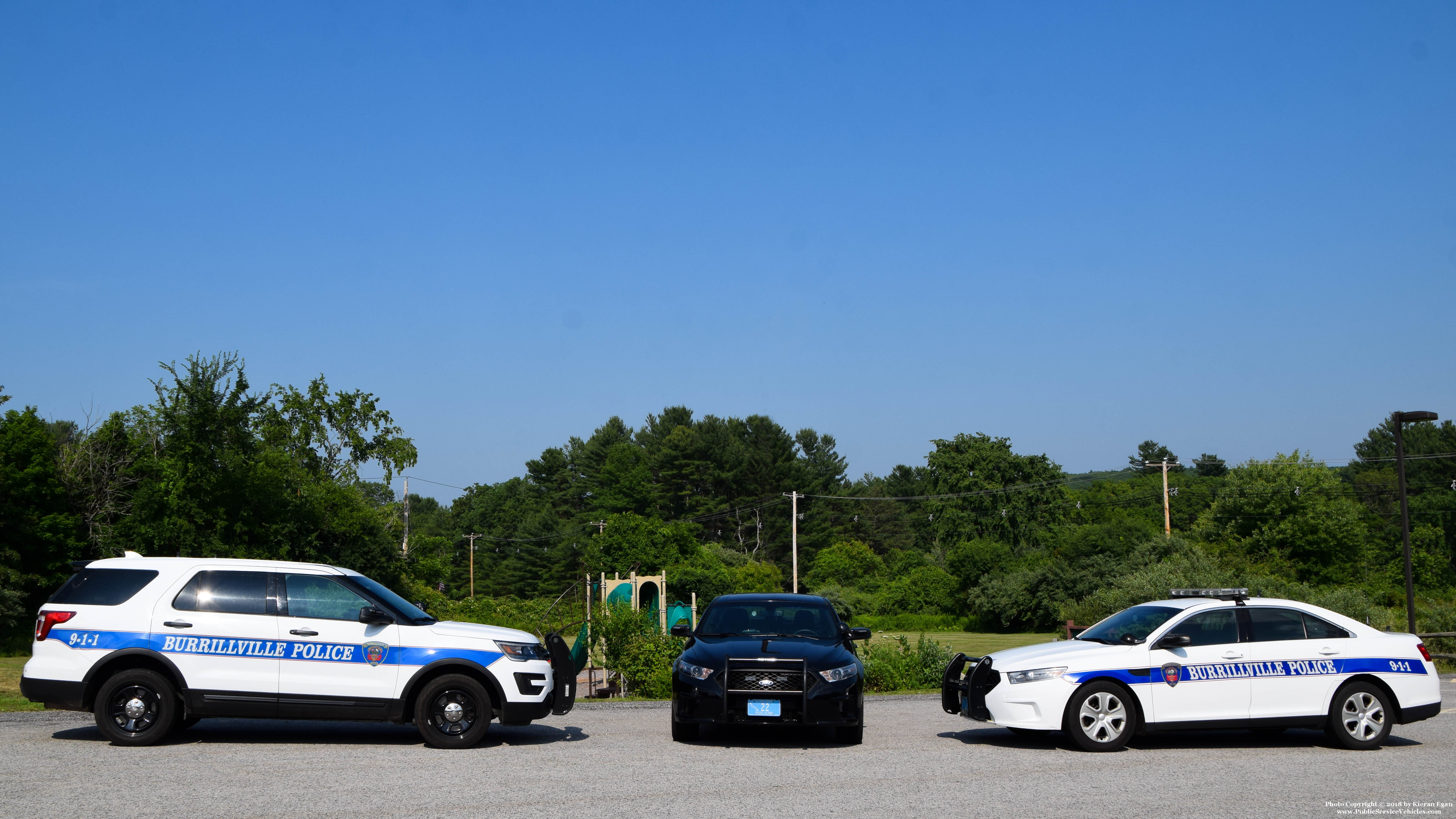 A photo  of Burrillville Police
            Cruiser 22, a 2018 Ford Police Interceptor Sedan             taken by Kieran Egan