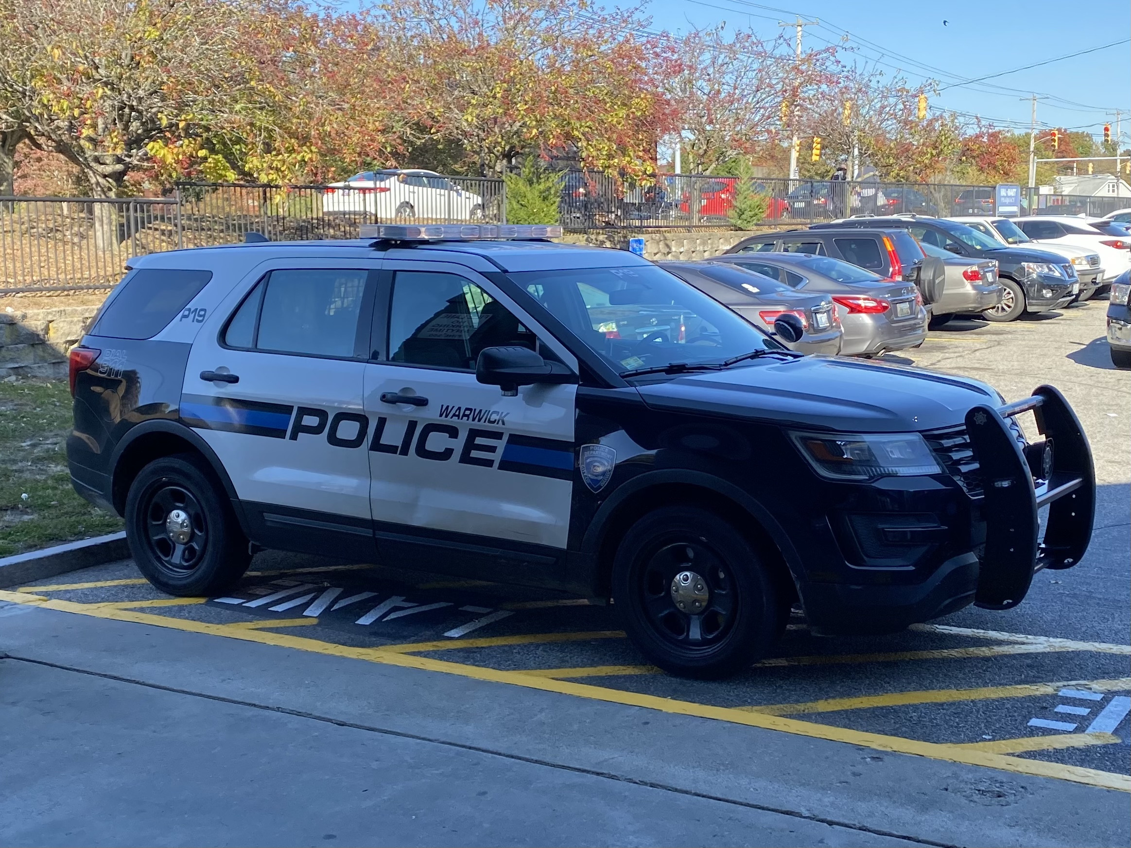 A photo  of Warwick Police
            Cruiser P-19, a 2019 Ford Police Interceptor Utility             taken by @riemergencyvehicles