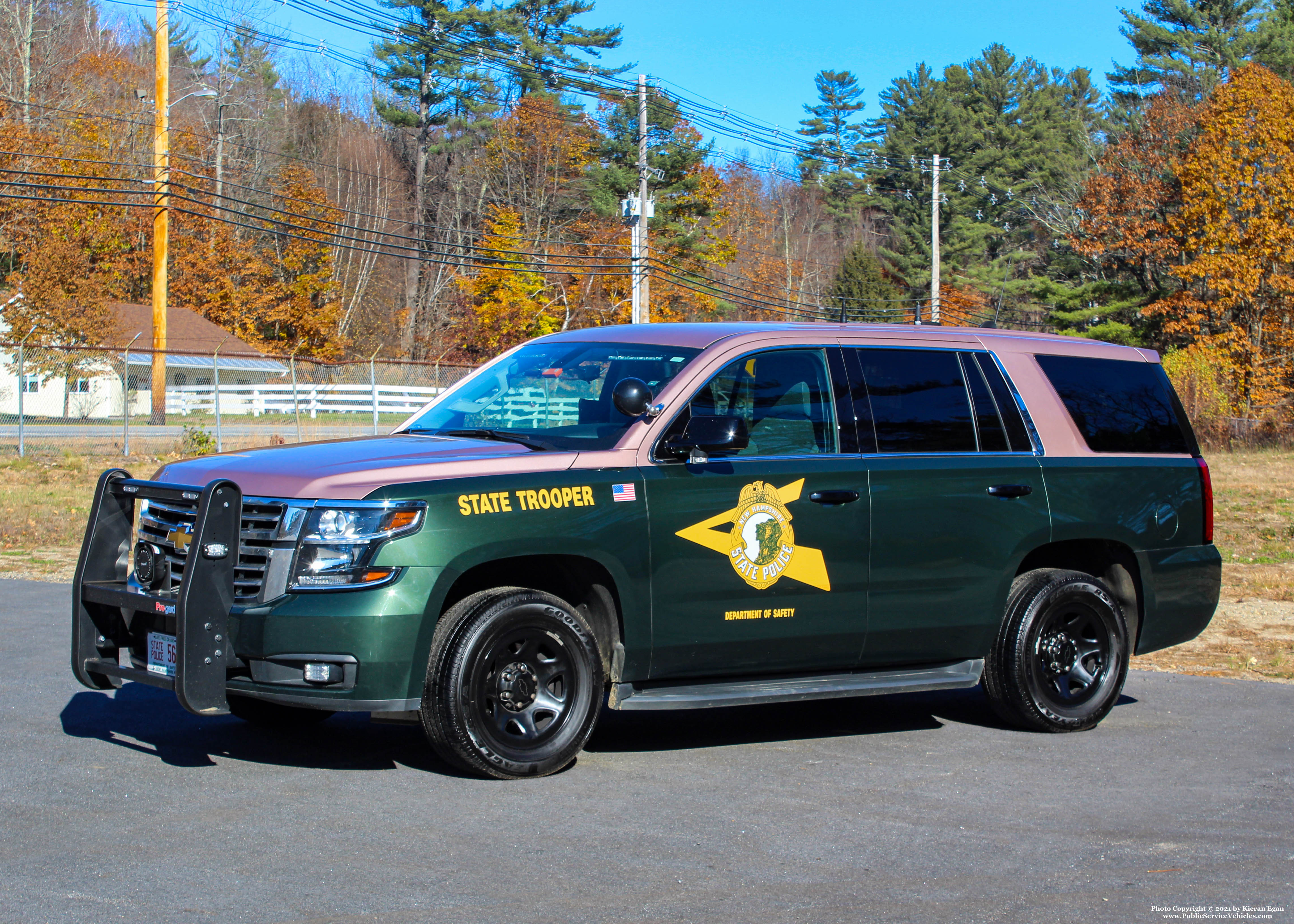 A photo  of New Hampshire State Police
            Cruiser 56, a 2020 Chevrolet Tahoe             taken by Kieran Egan