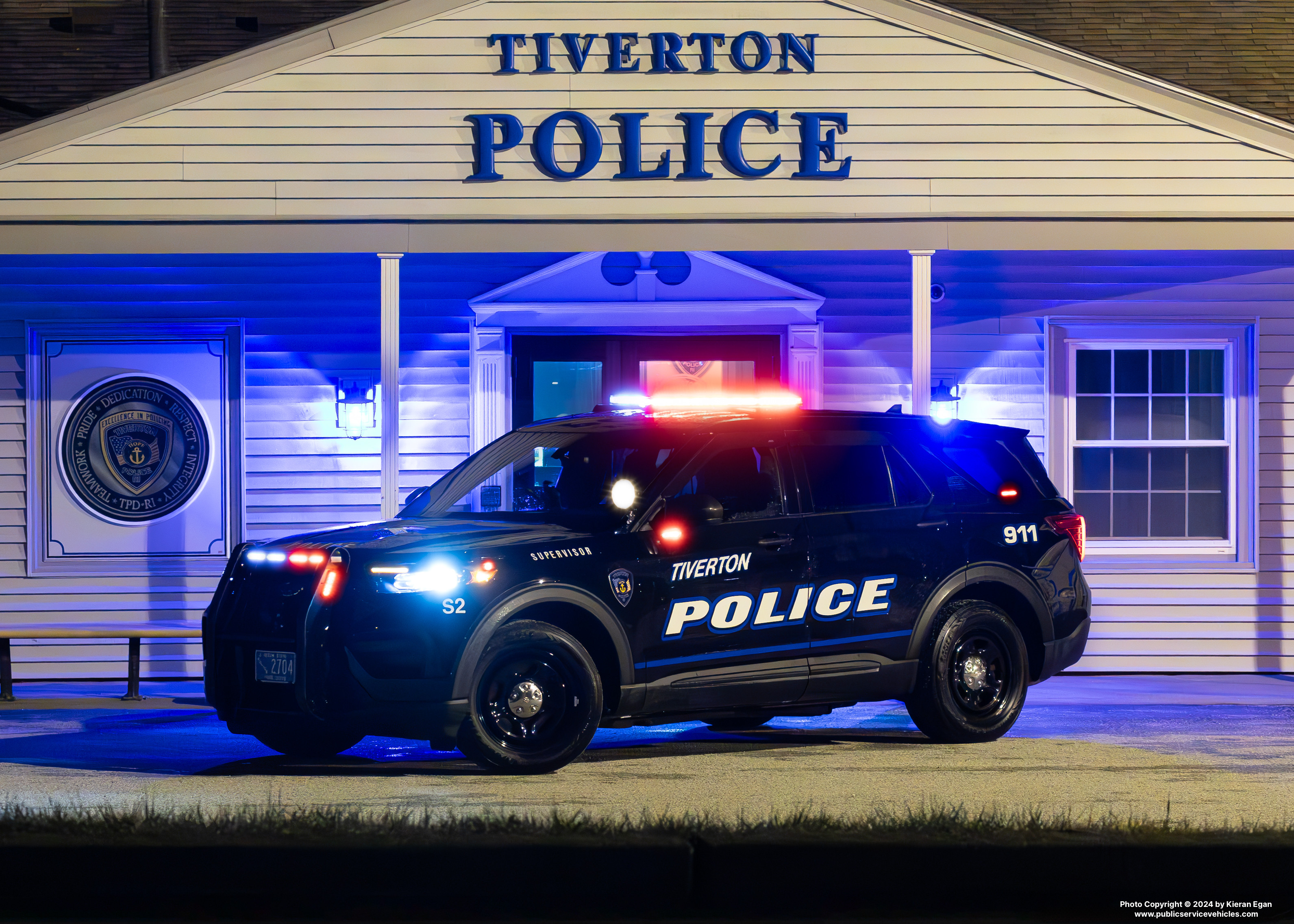 A photo  of Tiverton Police
            Cruiser S2, a 2023 Ford Police Interceptor Utility             taken by Kieran Egan