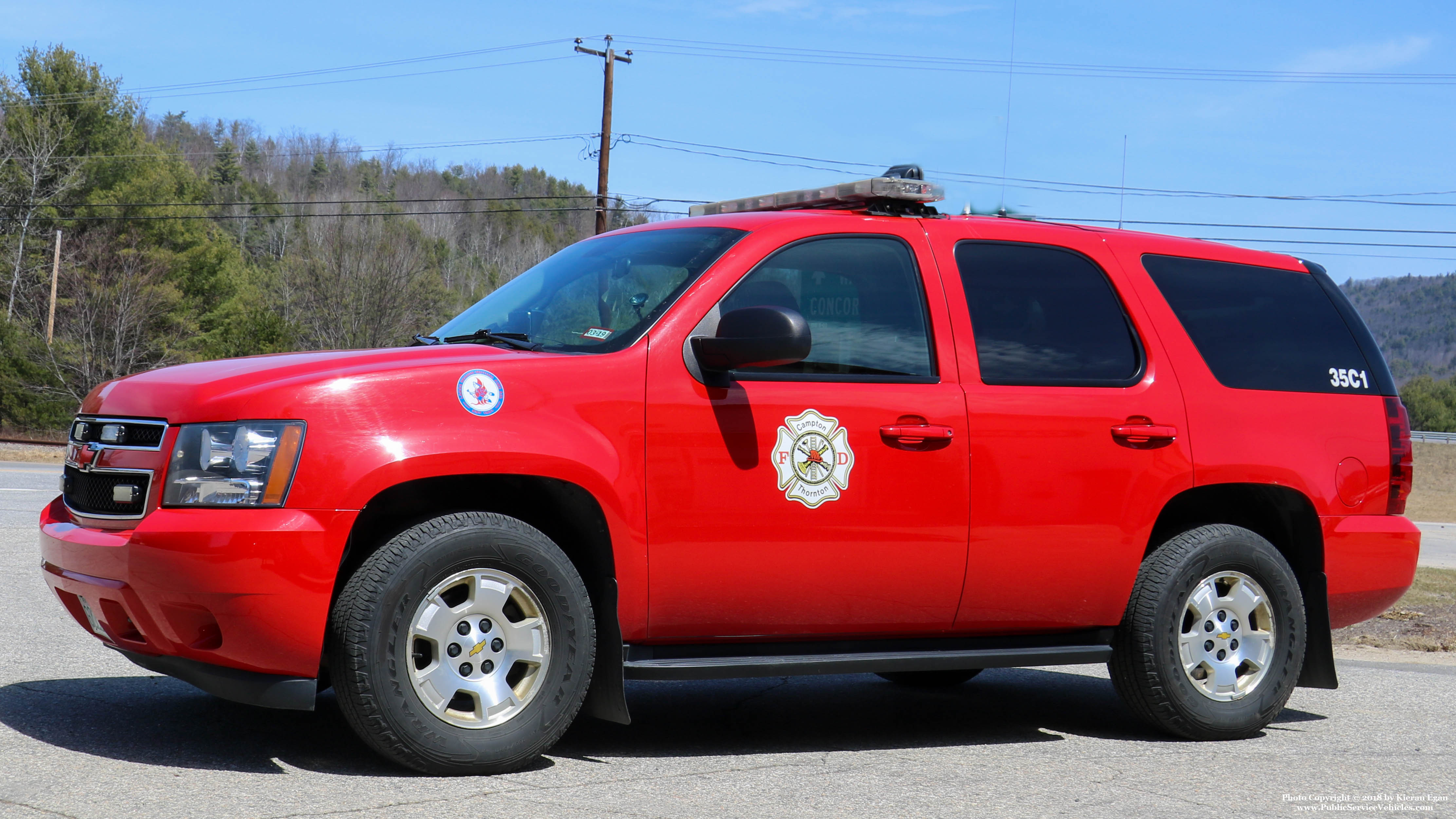 A photo  of Campton-Thornton Fire
            35 Car 1, a 2007-2014 Chevrolet Tahoe             taken by Kieran Egan