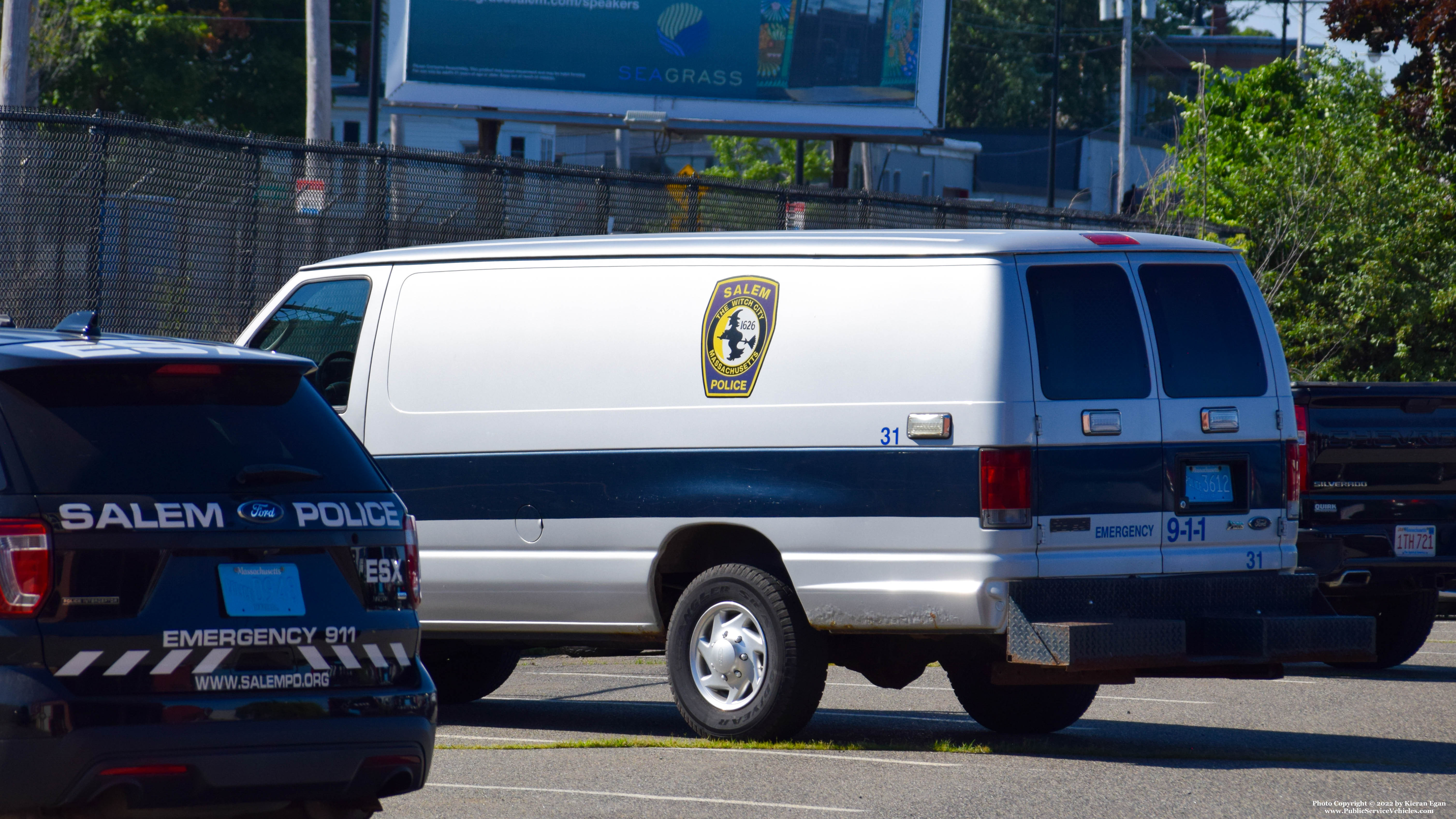 A photo  of Salem Police
            Cruiser 31, a 2010 Ford E-350             taken by Kieran Egan