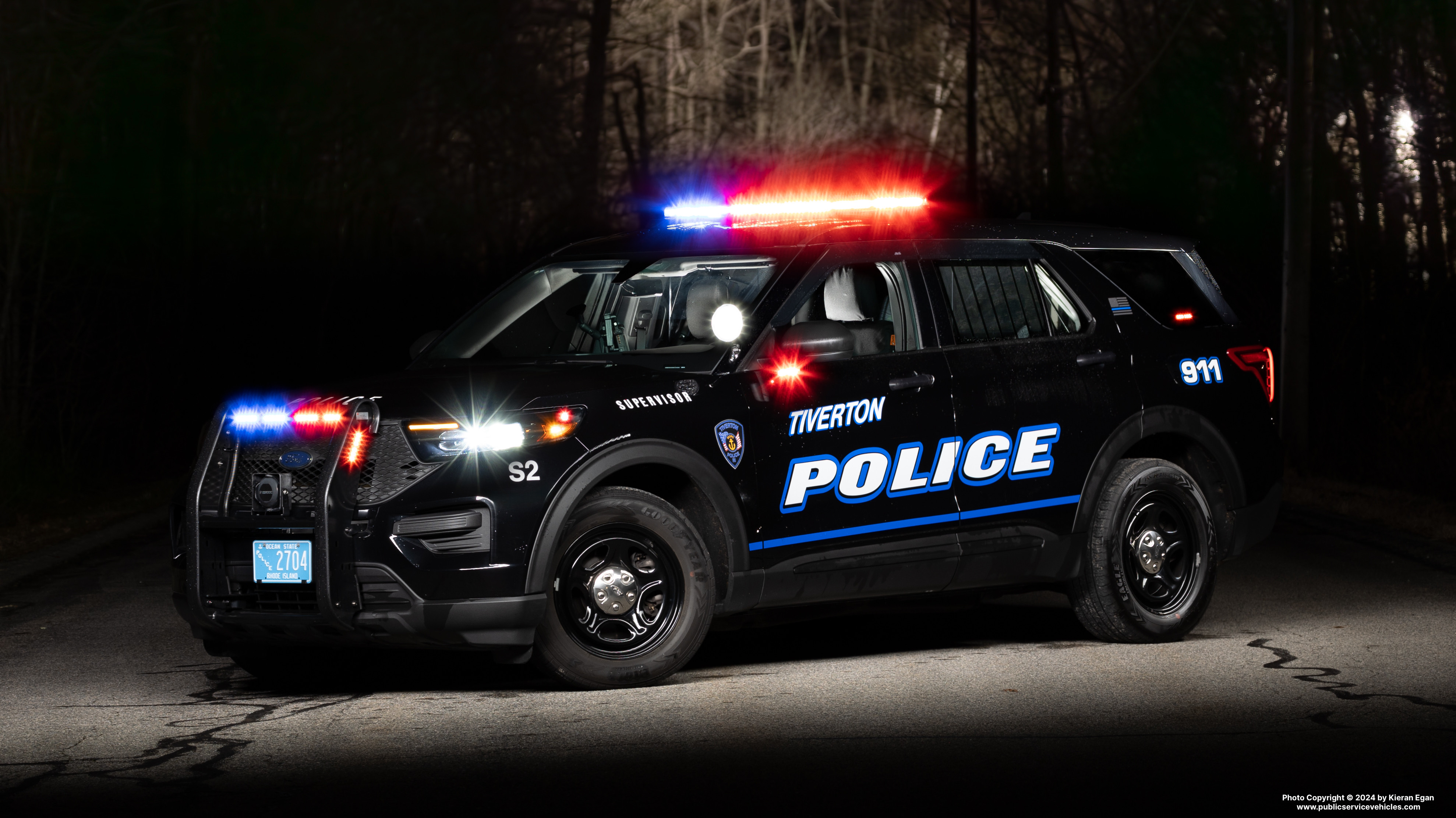 A photo  of Tiverton Police
            Cruiser S2, a 2023 Ford Police Interceptor Utility             taken by Kieran Egan