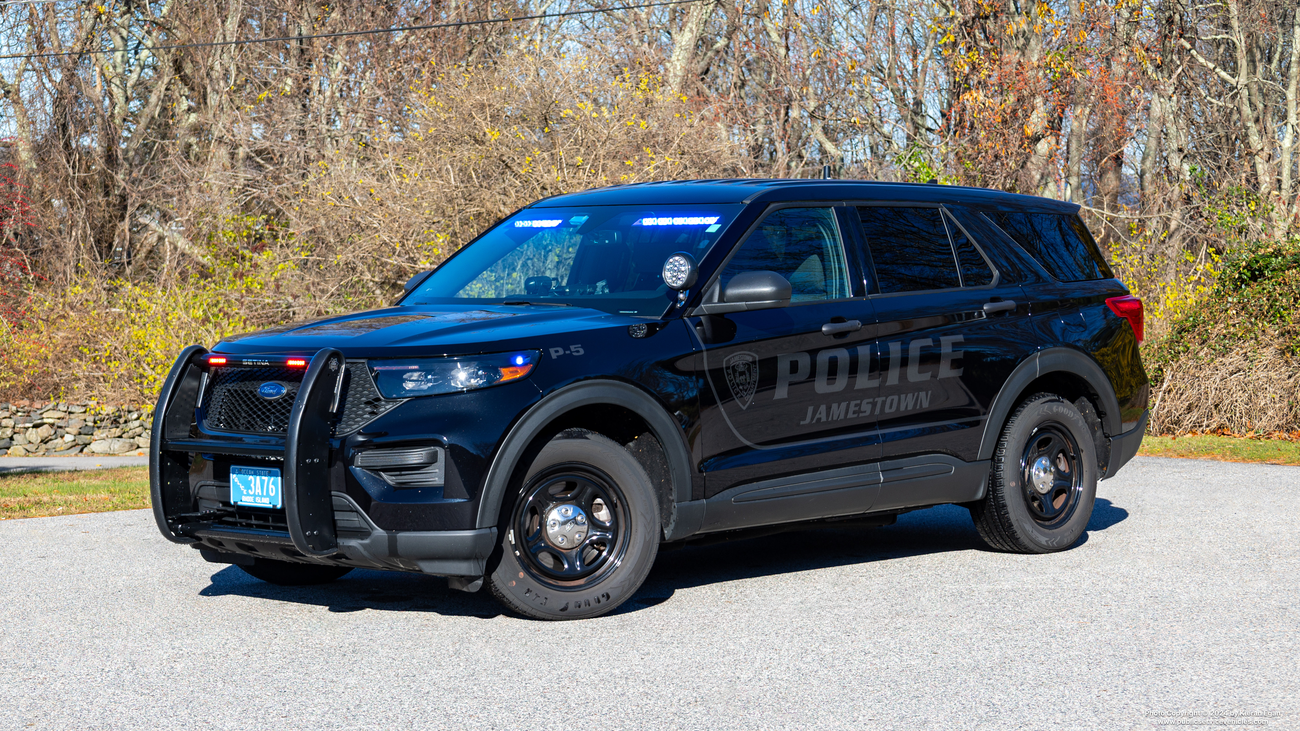 A photo  of Jamestown Police
            Patrol 5, a 2022 Ford Police Interceptor Utility             taken by Kieran Egan