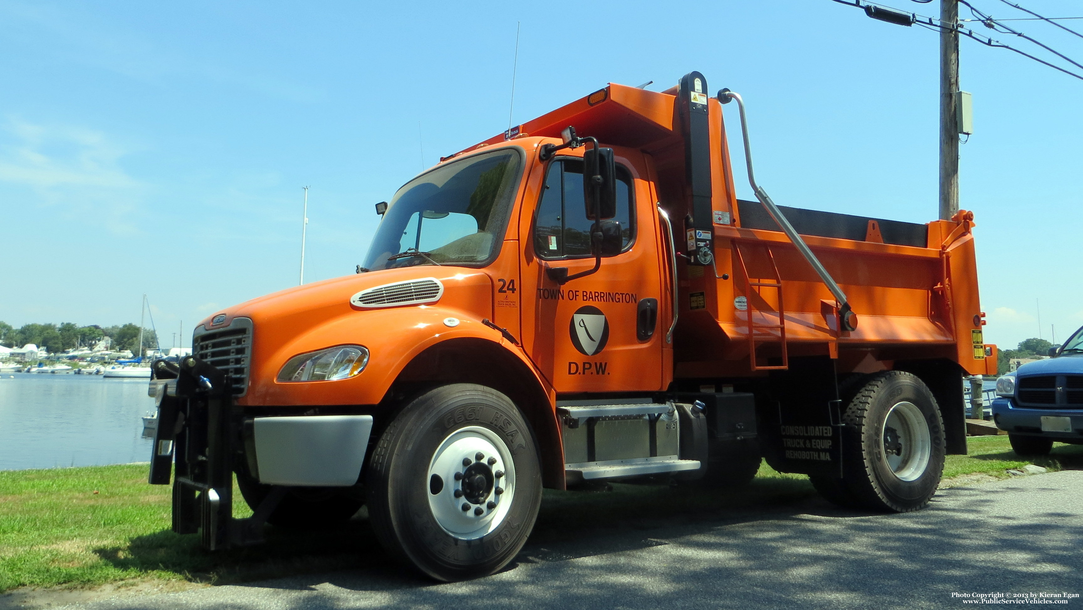 A photo  of Barrington Public Works
            Truck 24, a 2013 Freightliner             taken by Kieran Egan