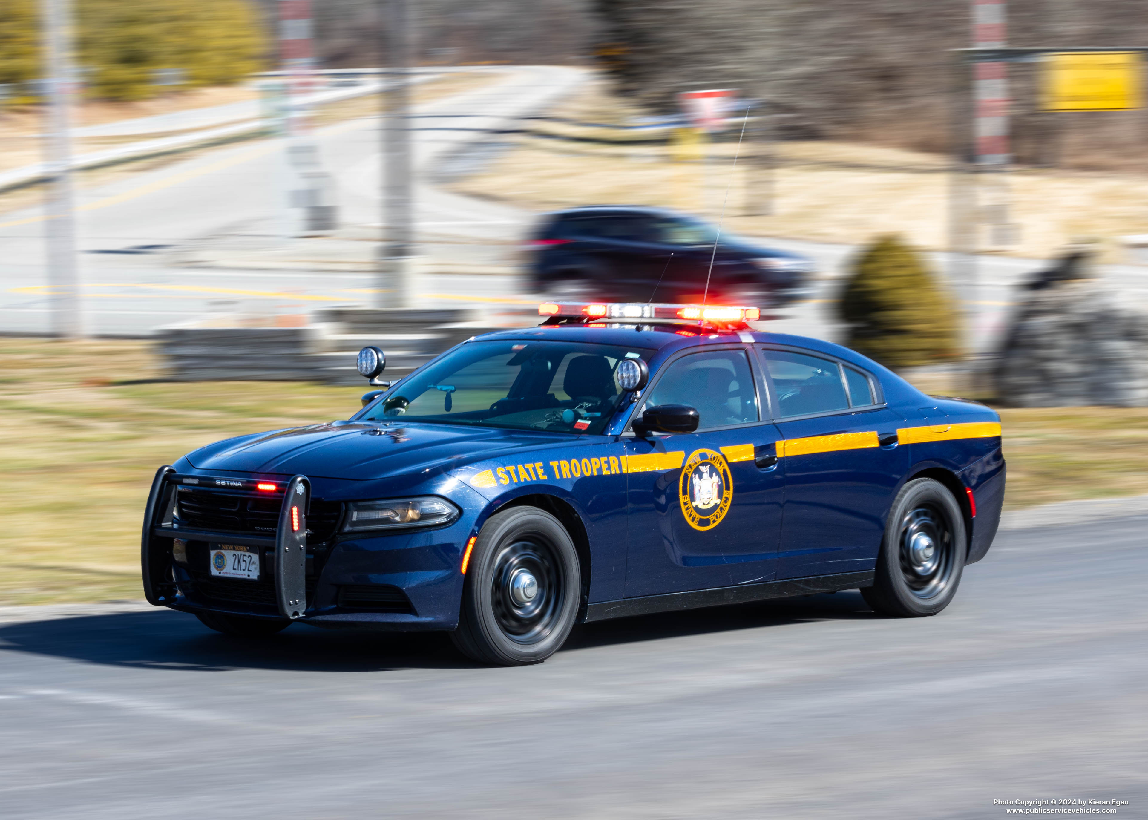 A photo  of New York State Police
            Cruiser 2K52, a 2020 Dodge Charger             taken by Kieran Egan