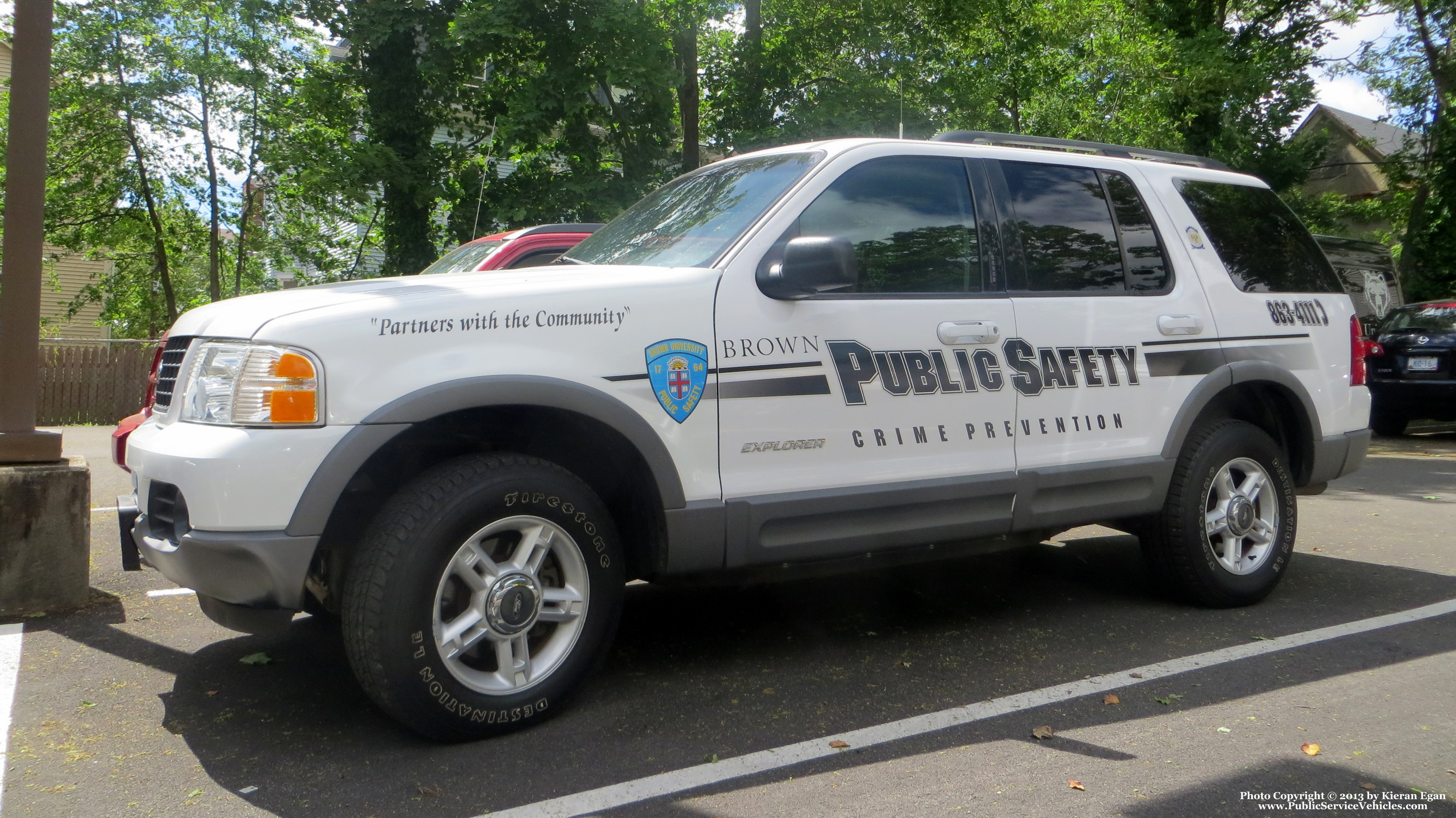 A photo  of Brown University Police
            Crime Prevention Unit, a 2002 Ford Explorer             taken by Kieran Egan