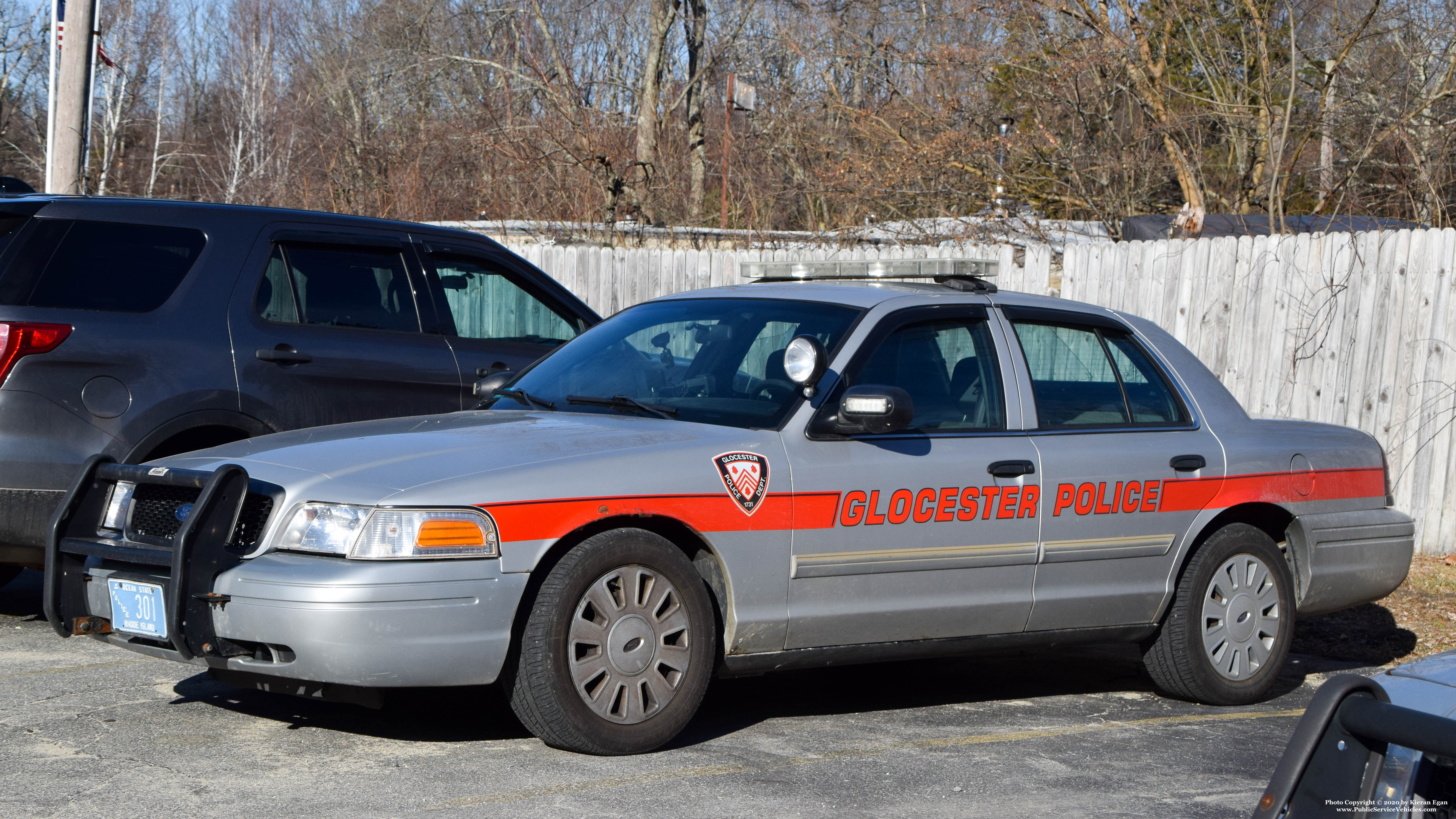 A photo  of Glocester Police
            Cruiser 301, a 2009-2011 Ford Crown Victoria Police Interceptor             taken by Kieran Egan