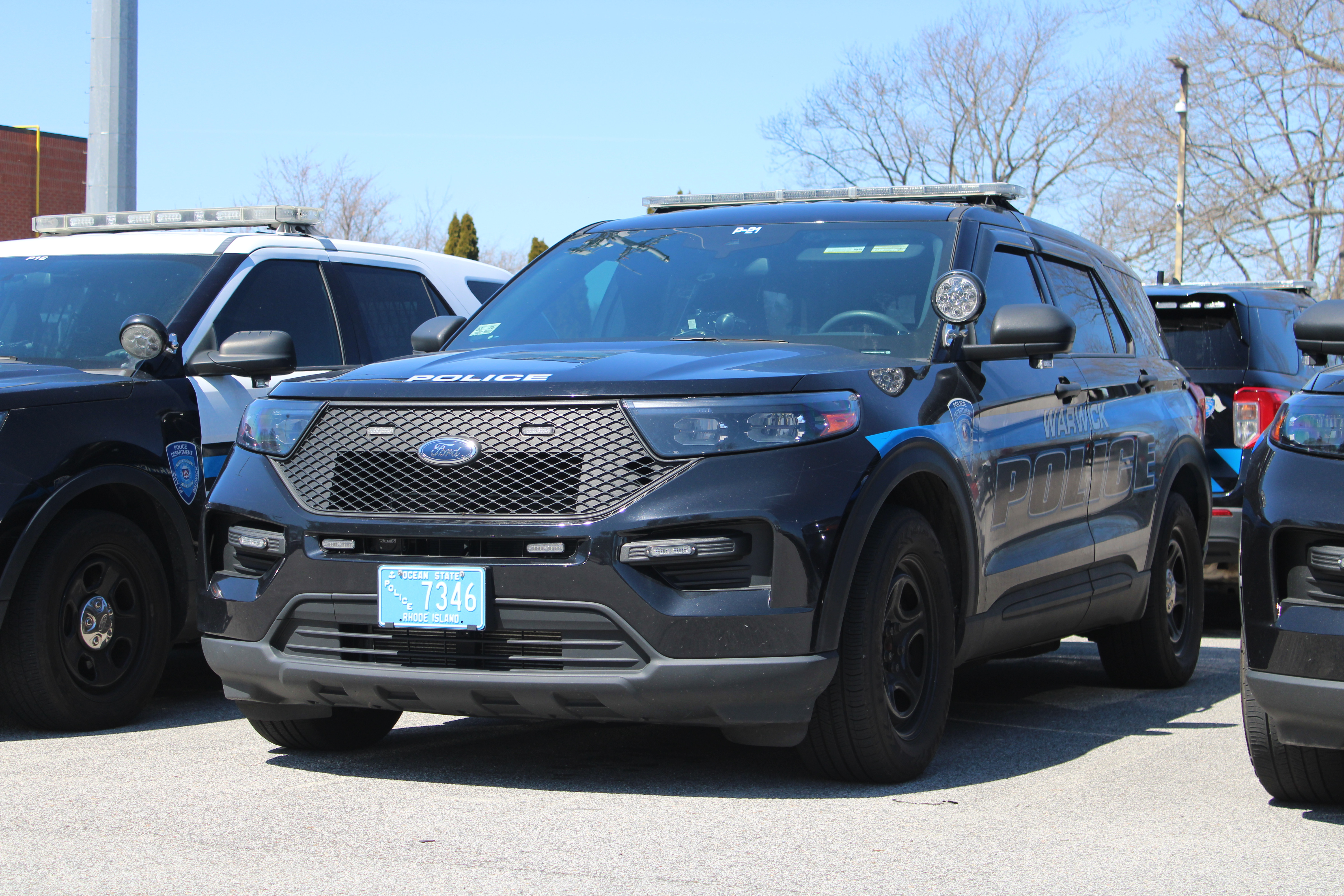 A photo  of Warwick Police
            Cruiser P-21, a 2021 Ford Police Interceptor Utility             taken by @riemergencyvehicles