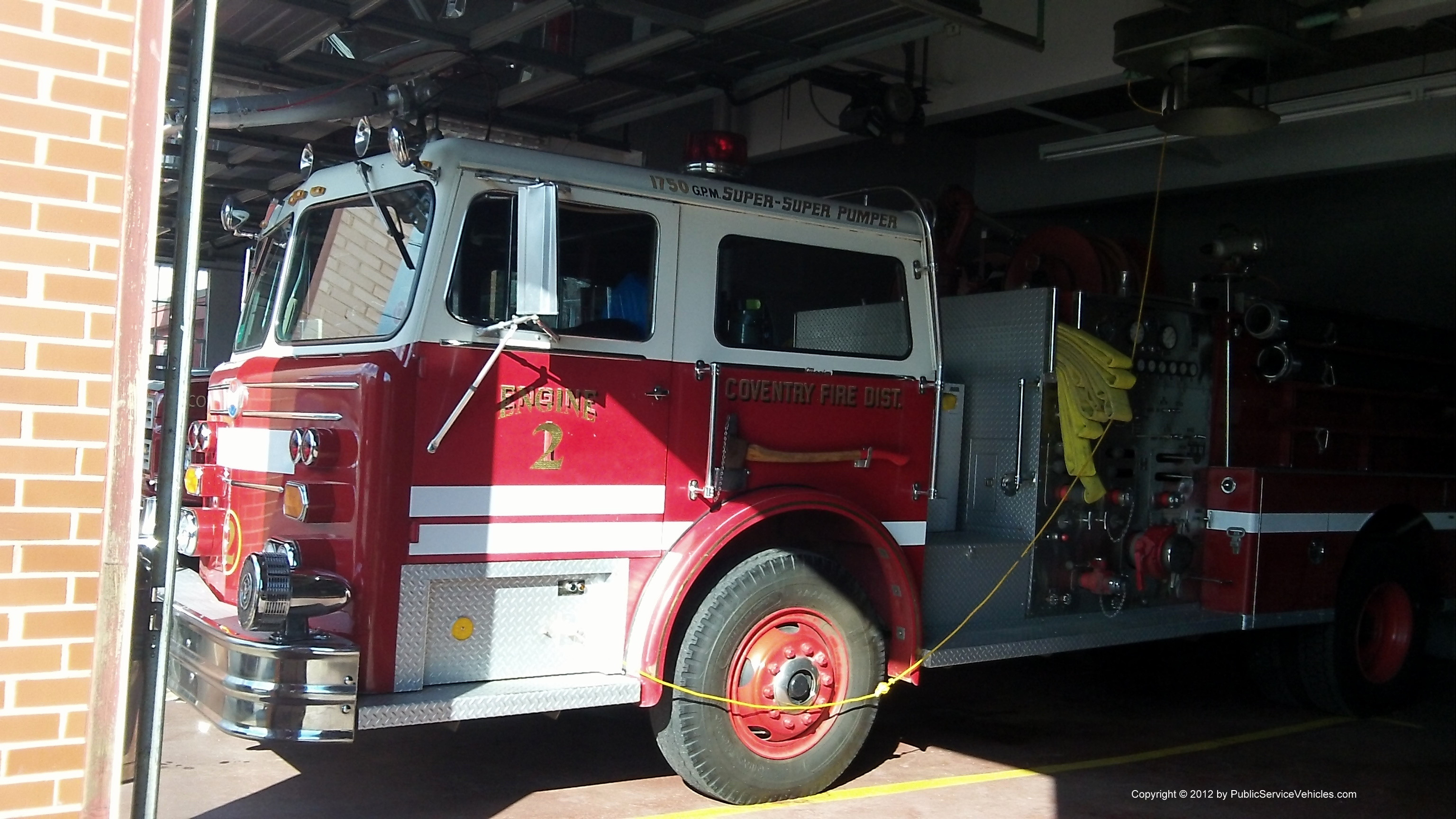 A photo  of Coventry Fire District
            Engine 2, a 1978 Maxim             taken by Kieran Egan