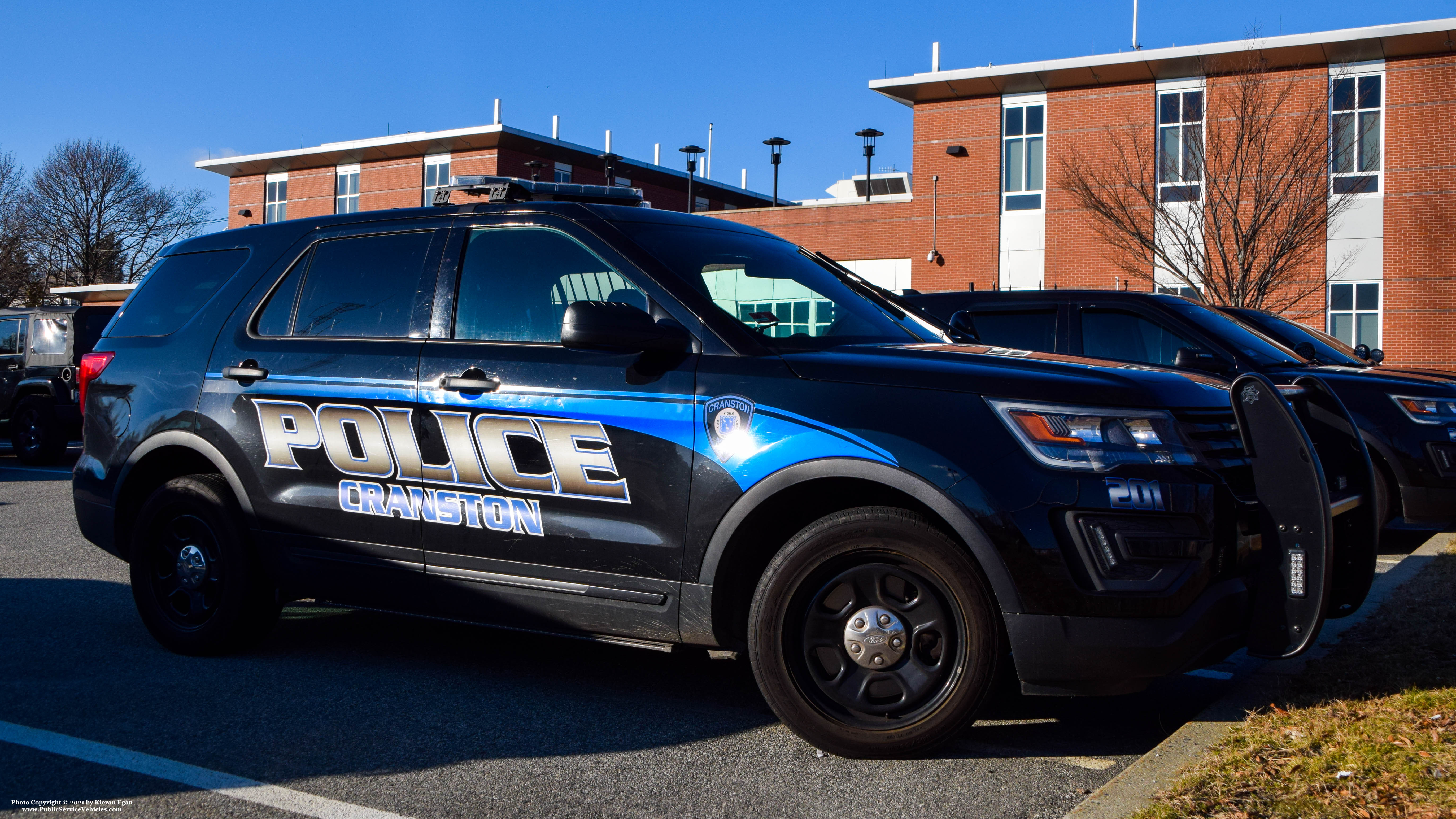 A photo  of Cranston Police
            Cruiser 201, a 2018 Ford Police Interceptor Utility             taken by Kieran Egan