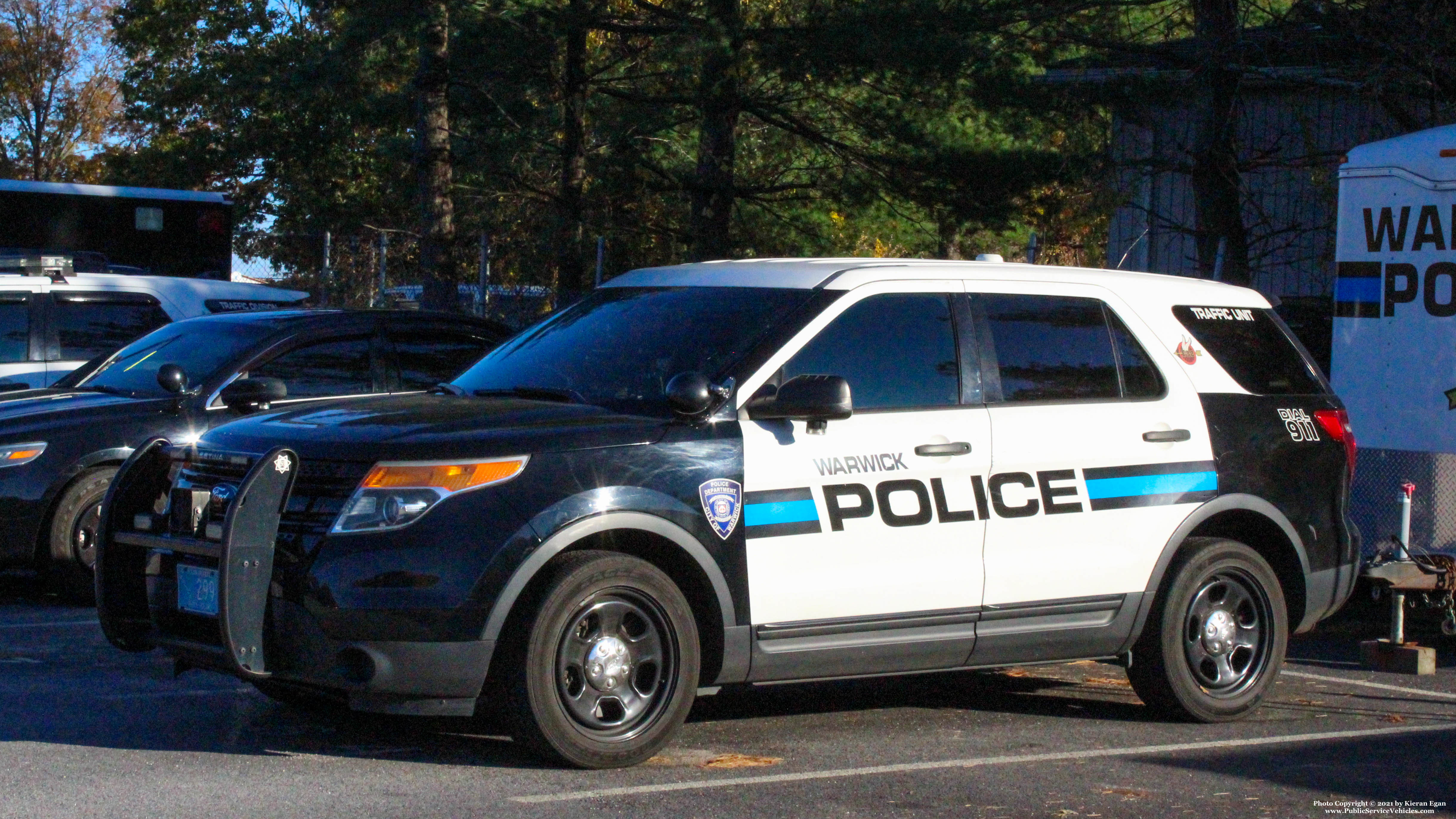 A photo  of Warwick Police
            Cruiser T-32, a 2013-2015 Ford Police Interceptor Utility             taken by Kieran Egan