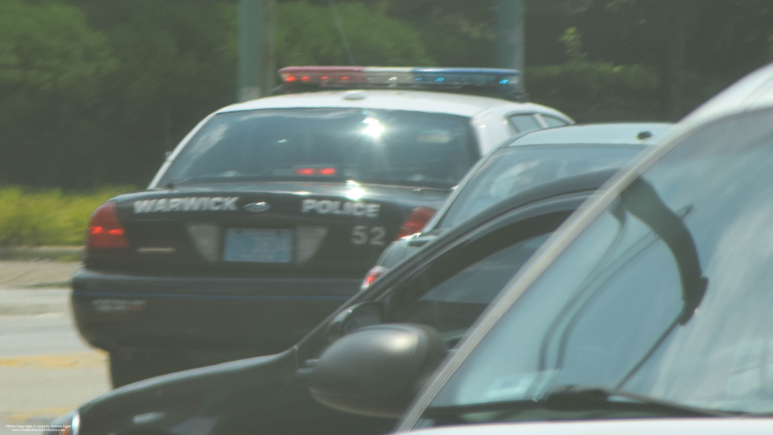 A photo  of Warwick Police
            Cruiser P-52, a 2006-2008 Ford Crown Victoria Police Interceptor             taken by Kieran Egan