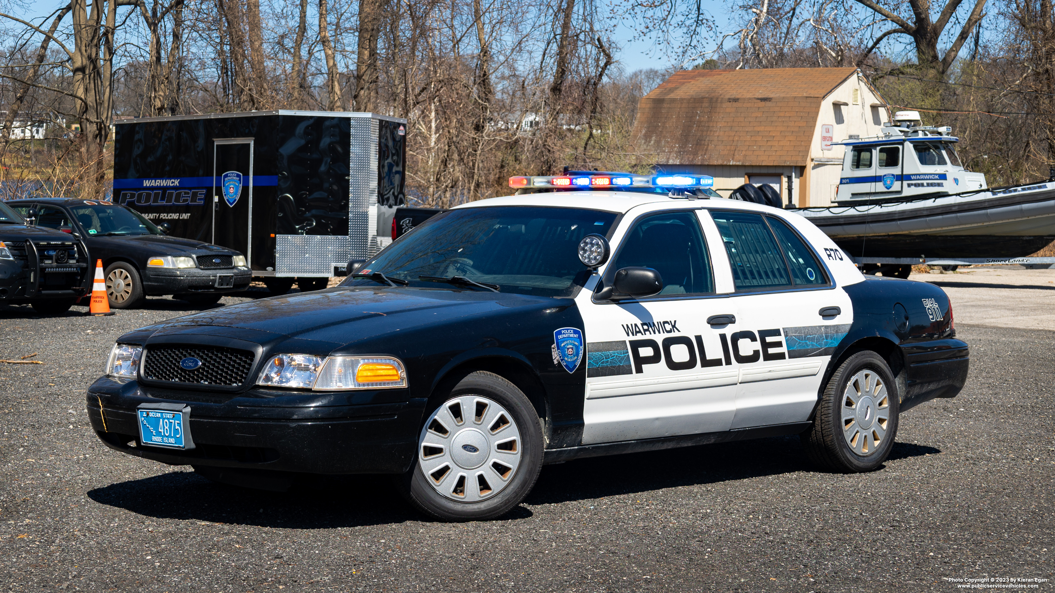 A photo  of Warwick Police
            Cruiser R-70, a 2009-2011 Ford Crown Victoria Police Interceptor             taken by Kieran Egan