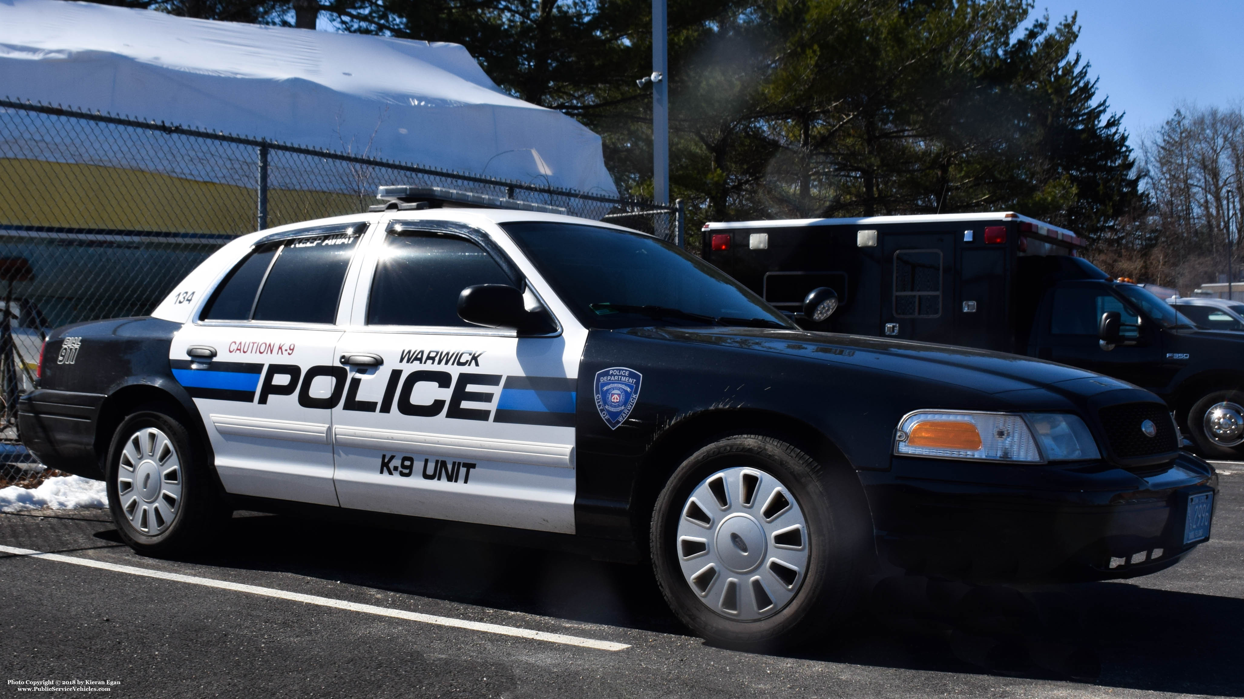 A photo  of Warwick Police
            Car 134, a 2009-2011 Ford Crown Victoria Police Interceptor             taken by Kieran Egan