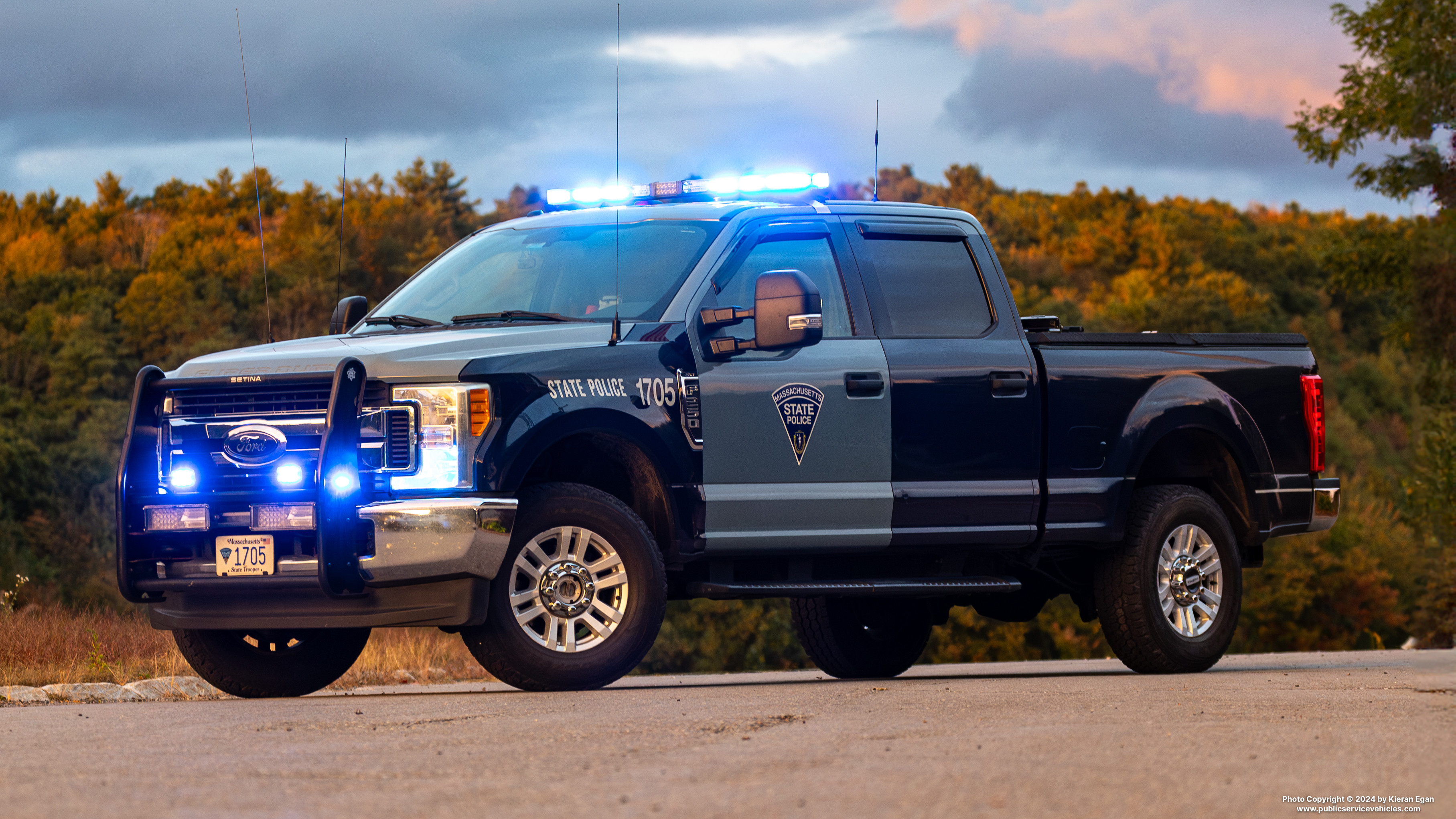 A photo  of Massachusetts State Police
            Cruiser 1705T, a 2017 Ford F-250 XLT Crew Cab             taken by Kieran Egan