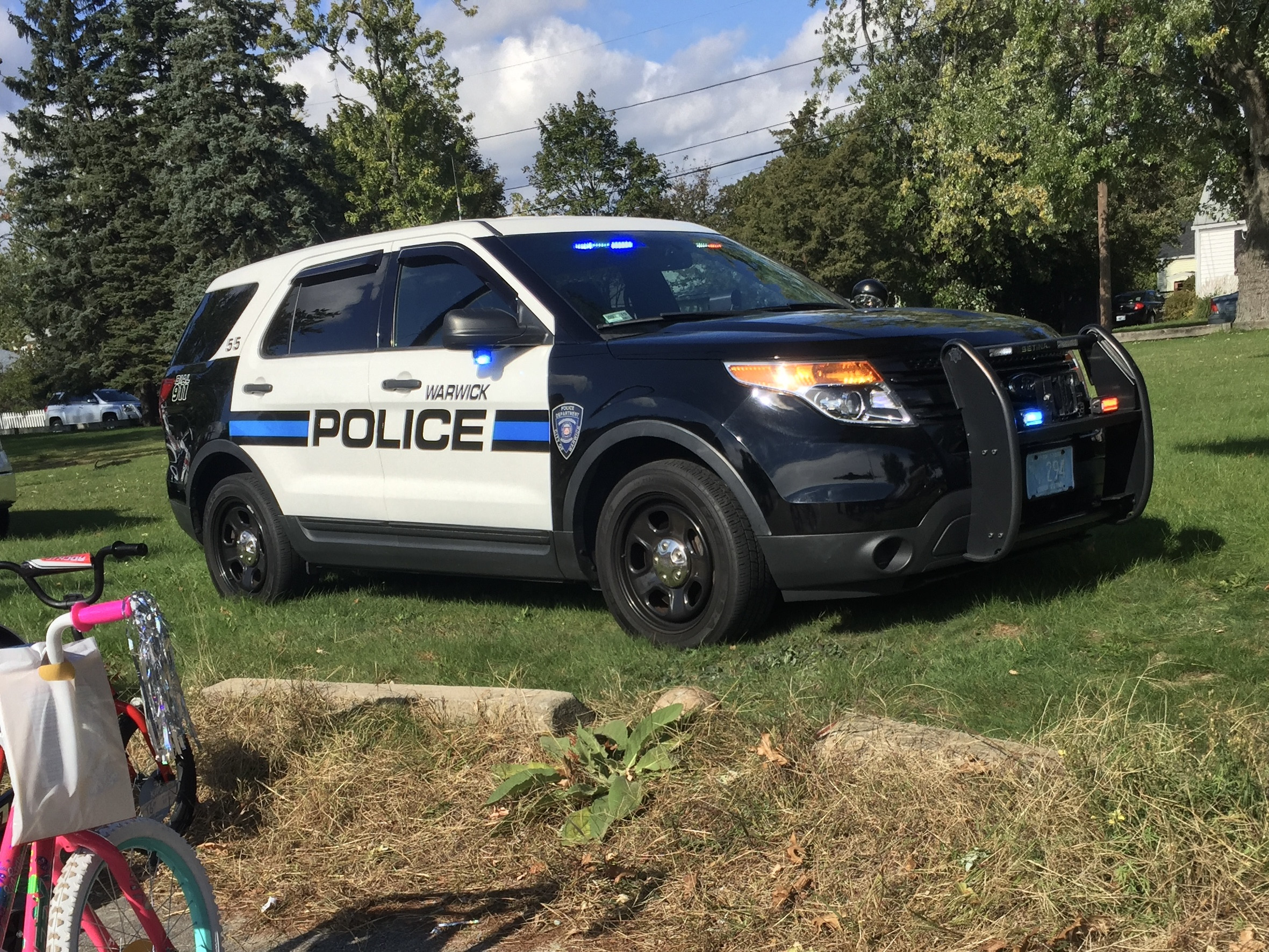 A photo  of Warwick Police
            Cruiser CP-55, a 2014 Ford Police Interceptor Utility             taken by @riemergencyvehicles