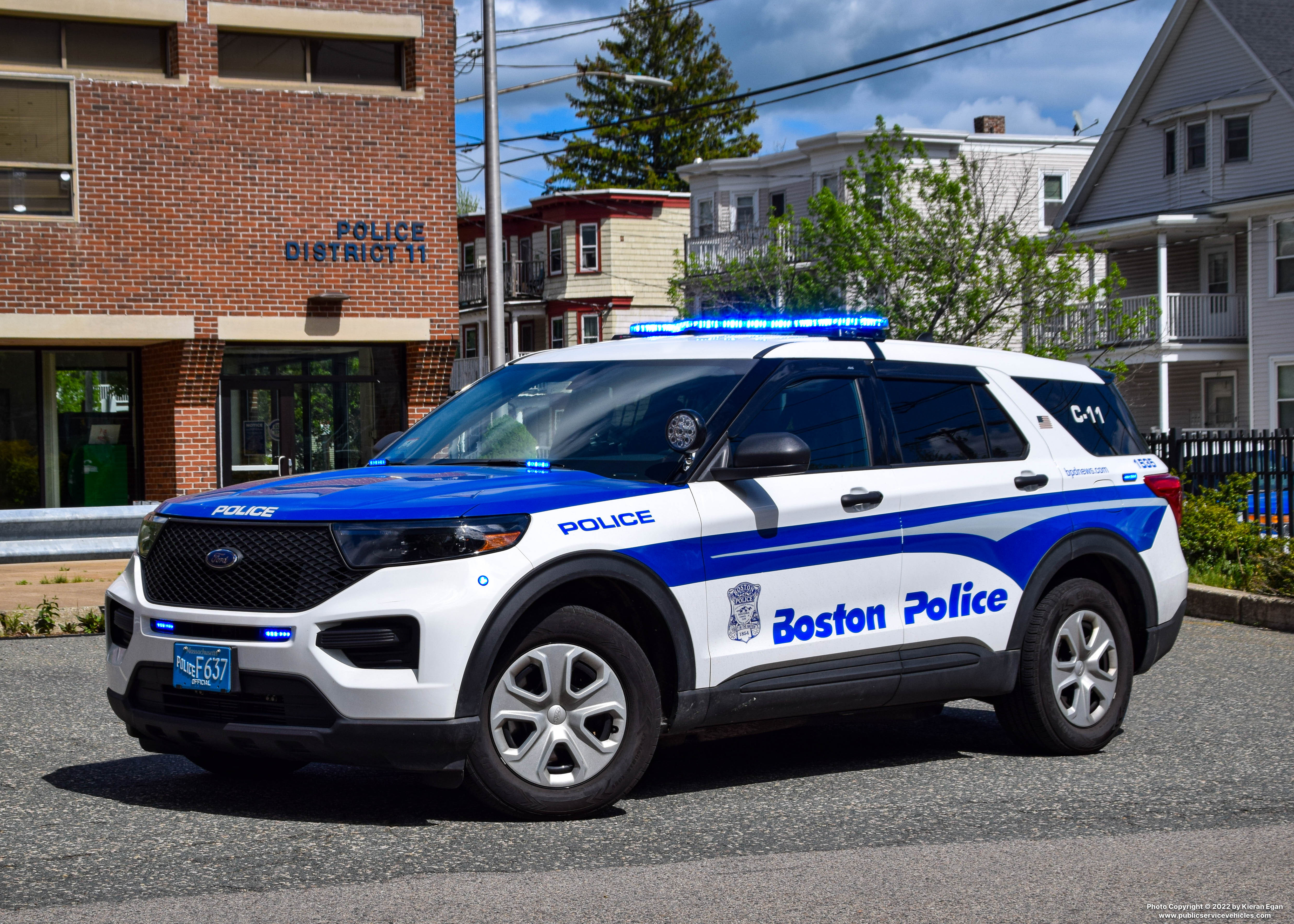 A photo  of Boston Police
            Cruiser 1535, a 2021 Ford Police Interceptor Utility             taken by Kieran Egan