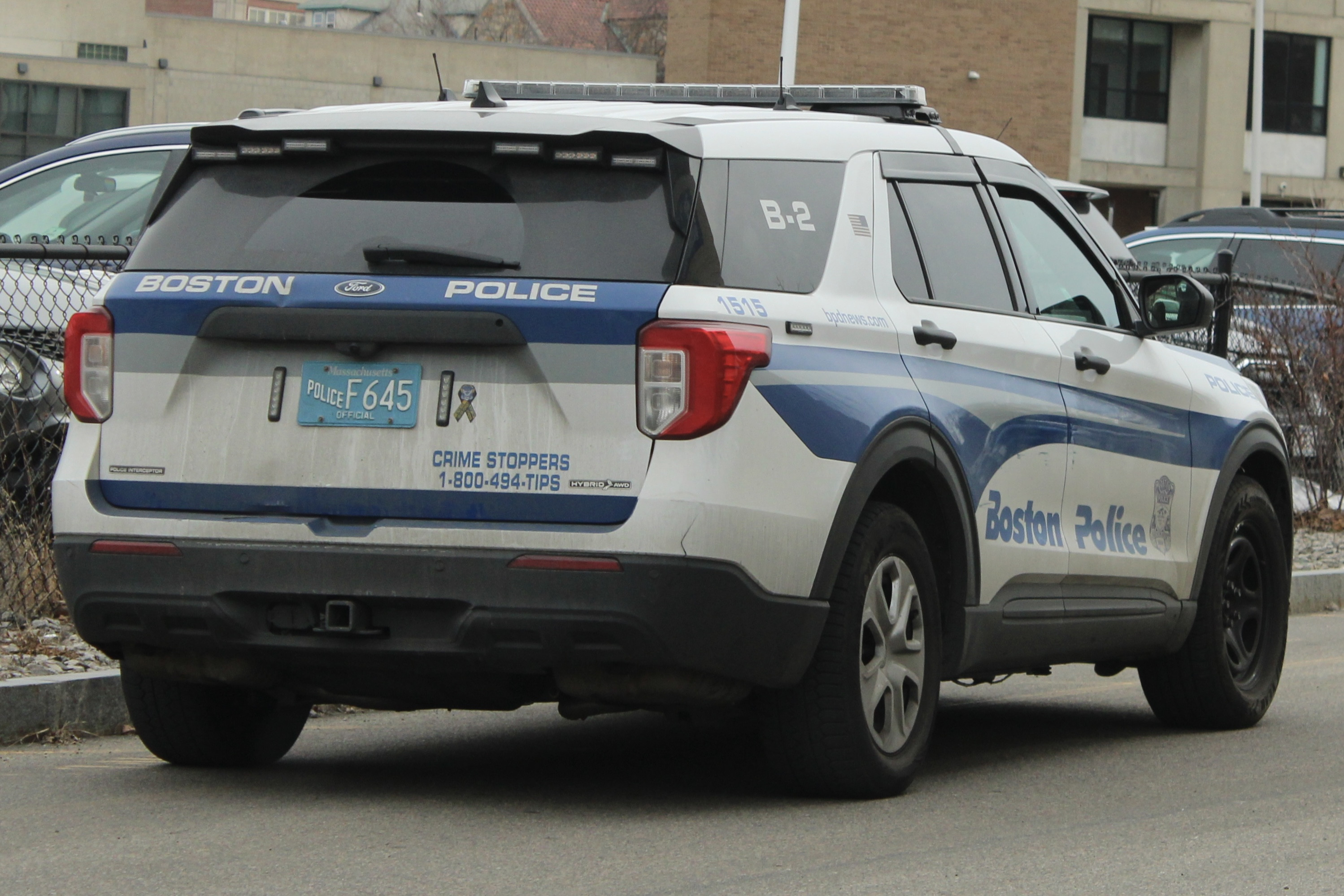 A photo  of Boston Police
            Cruiser 1515, a 2021 Ford Police Interceptor Utility Hybrid             taken by @riemergencyvehicles