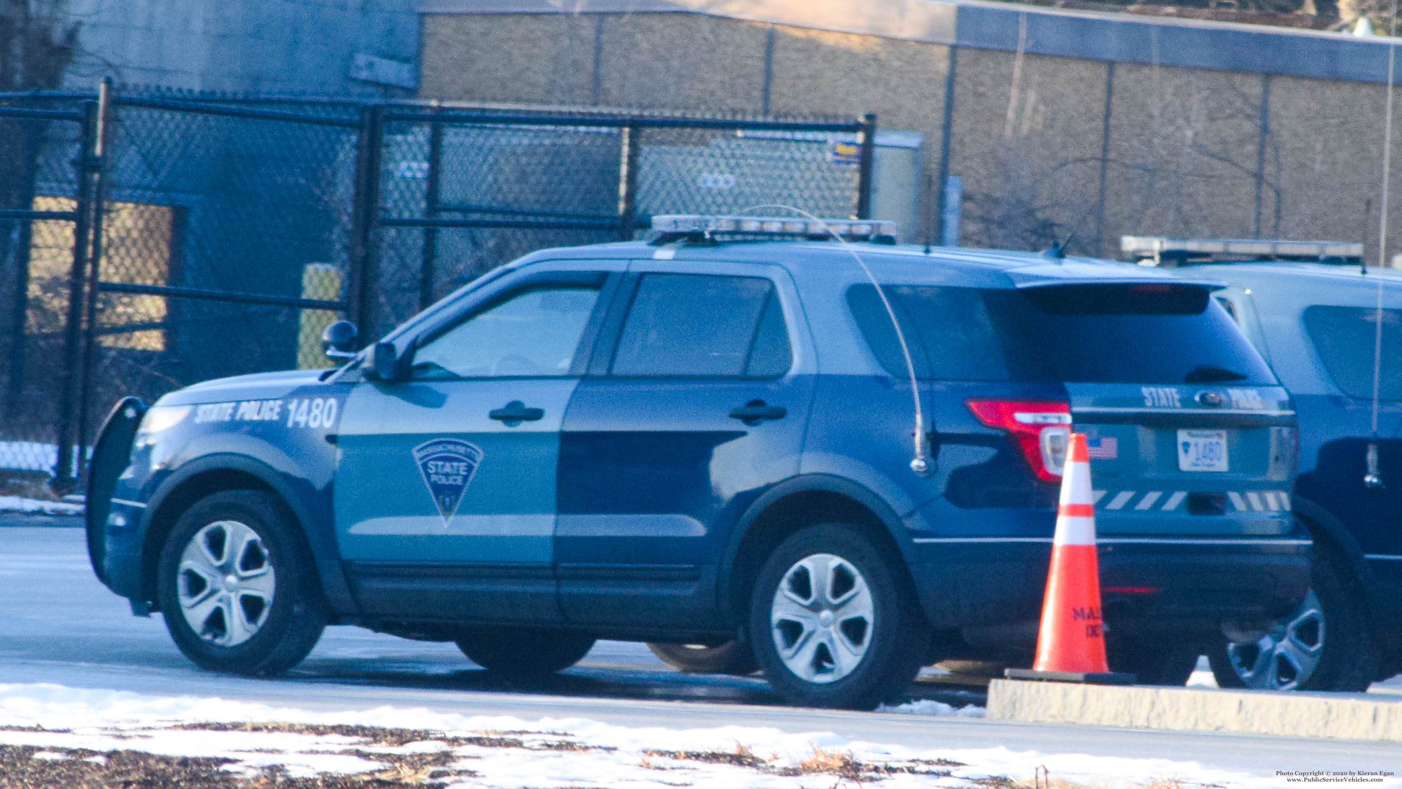 A photo  of Massachusetts State Police
            Cruiser 1480, a 2013 Ford Police Interceptor Utility             taken by Kieran Egan