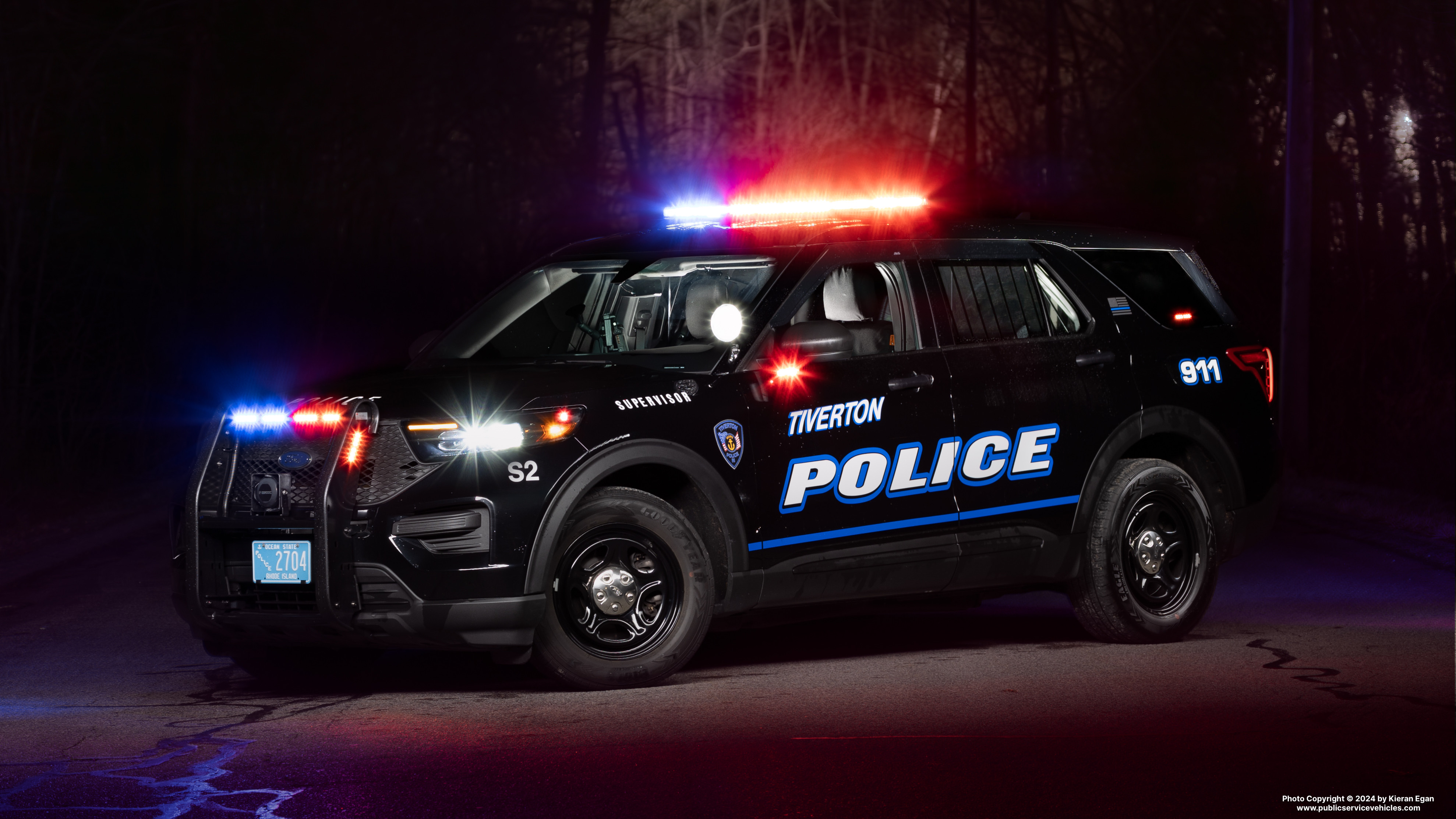 A photo  of Tiverton Police
            Cruiser S2, a 2023 Ford Police Interceptor Utility             taken by Kieran Egan