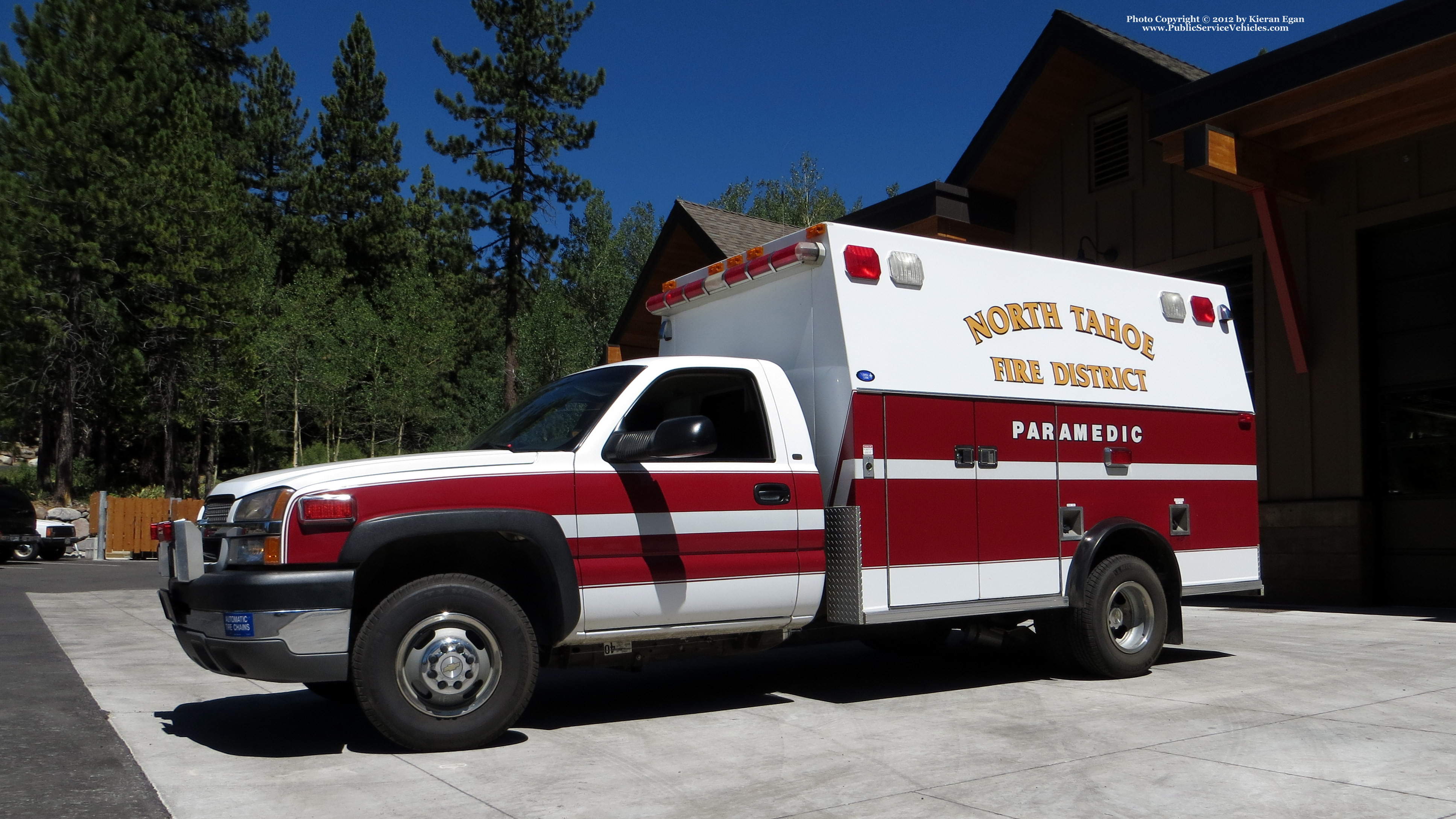 A photo  of North Tahoe Fire District
            Ambulance 51, a 1999-2007 Chevrolet Silverado             taken by Kieran Egan