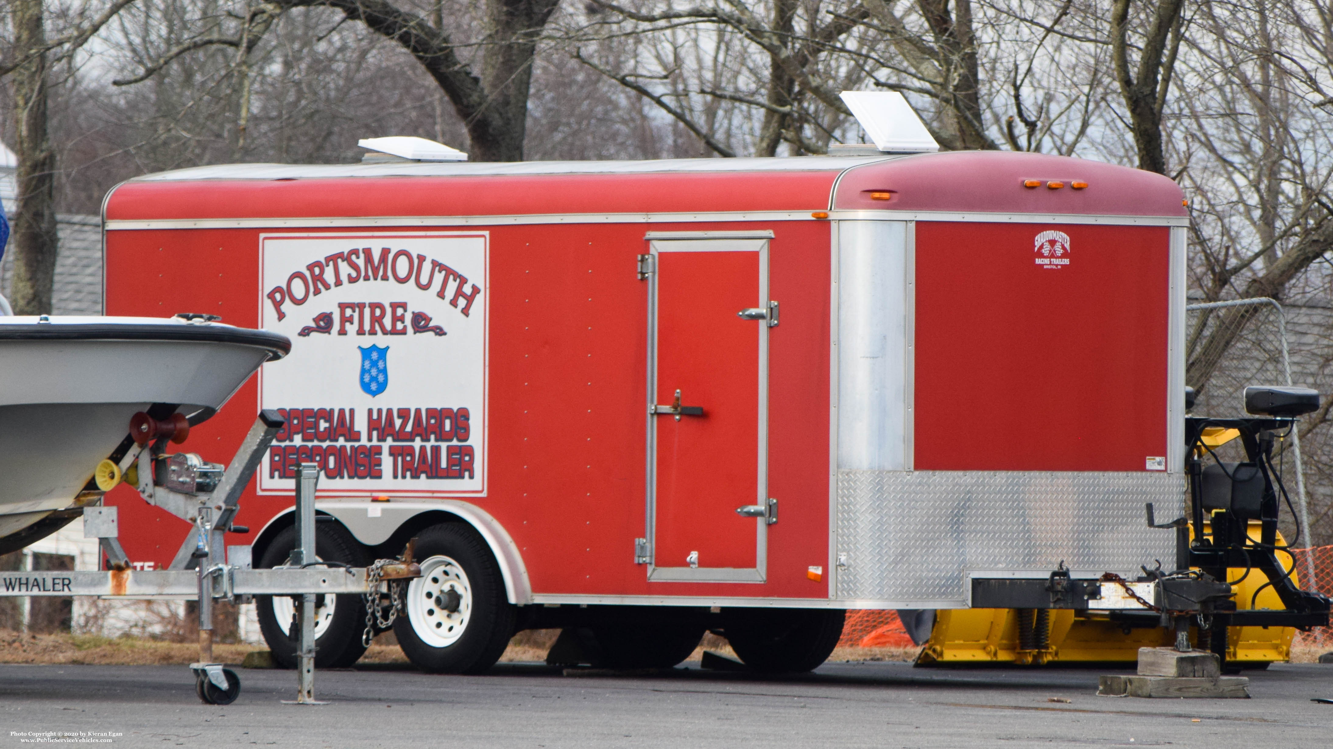 A photo  of Portsmouth Fire
            Special Hazards Response Trailer, a 2000-2010 Shadowmaster Racing Trailers Trailer             taken by Kieran Egan