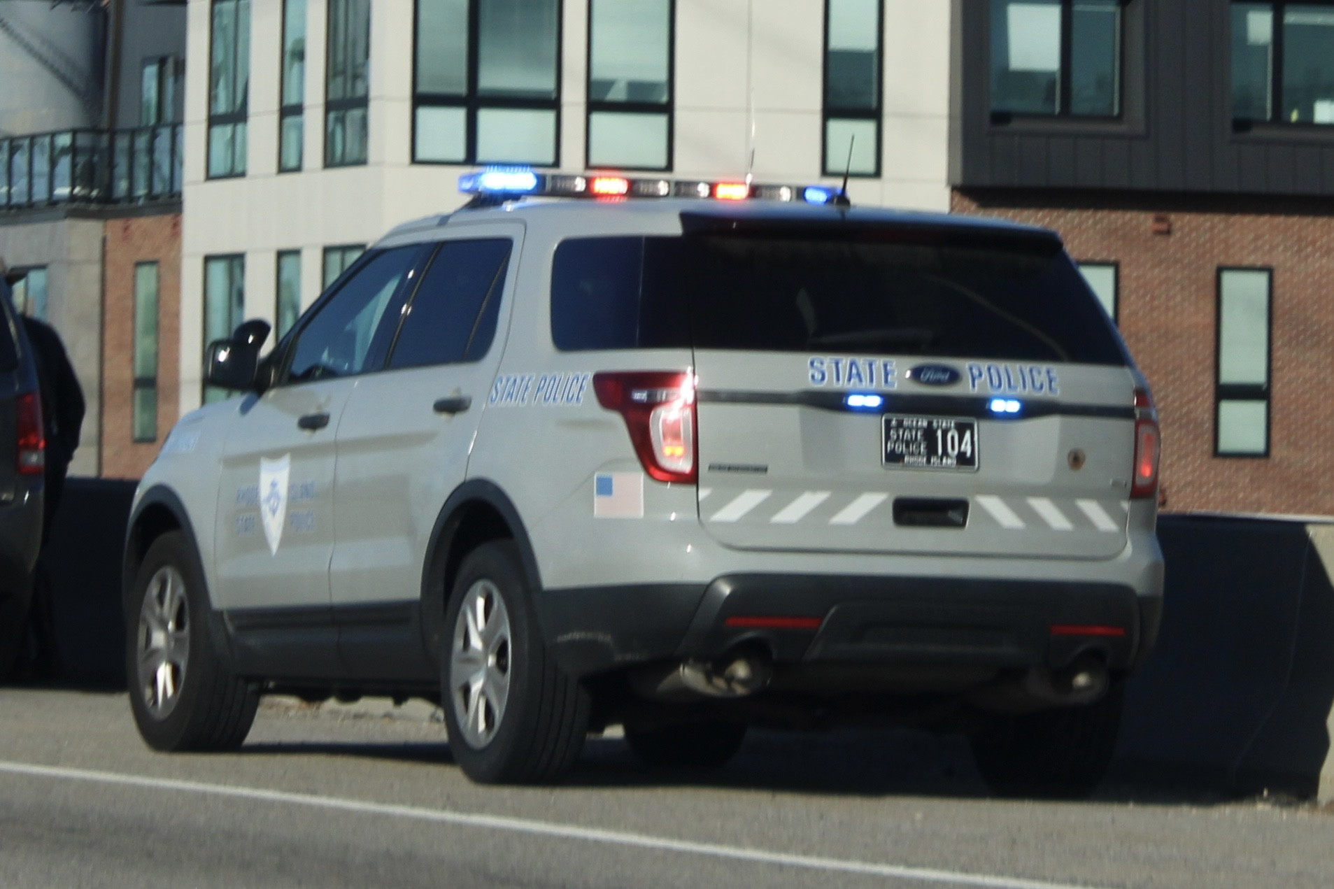 A photo  of Rhode Island State Police
            Cruiser 104, a 2013 Ford Police Interceptor Utility             taken by @riemergencyvehicles