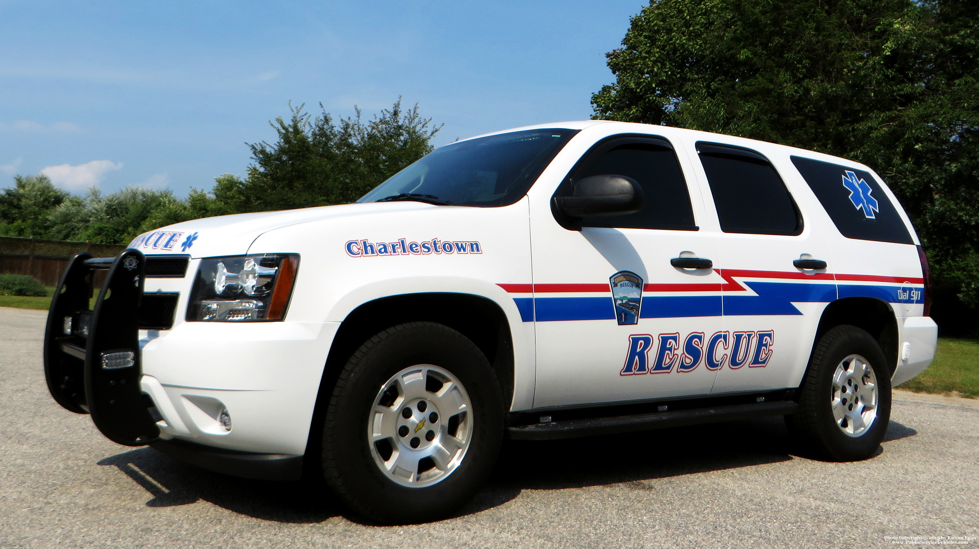 A photo  of Charlestown Ambulance Rescue Service
            Rescue 3, a 2013 Chevrolet Tahoe             taken by Kieran Egan
