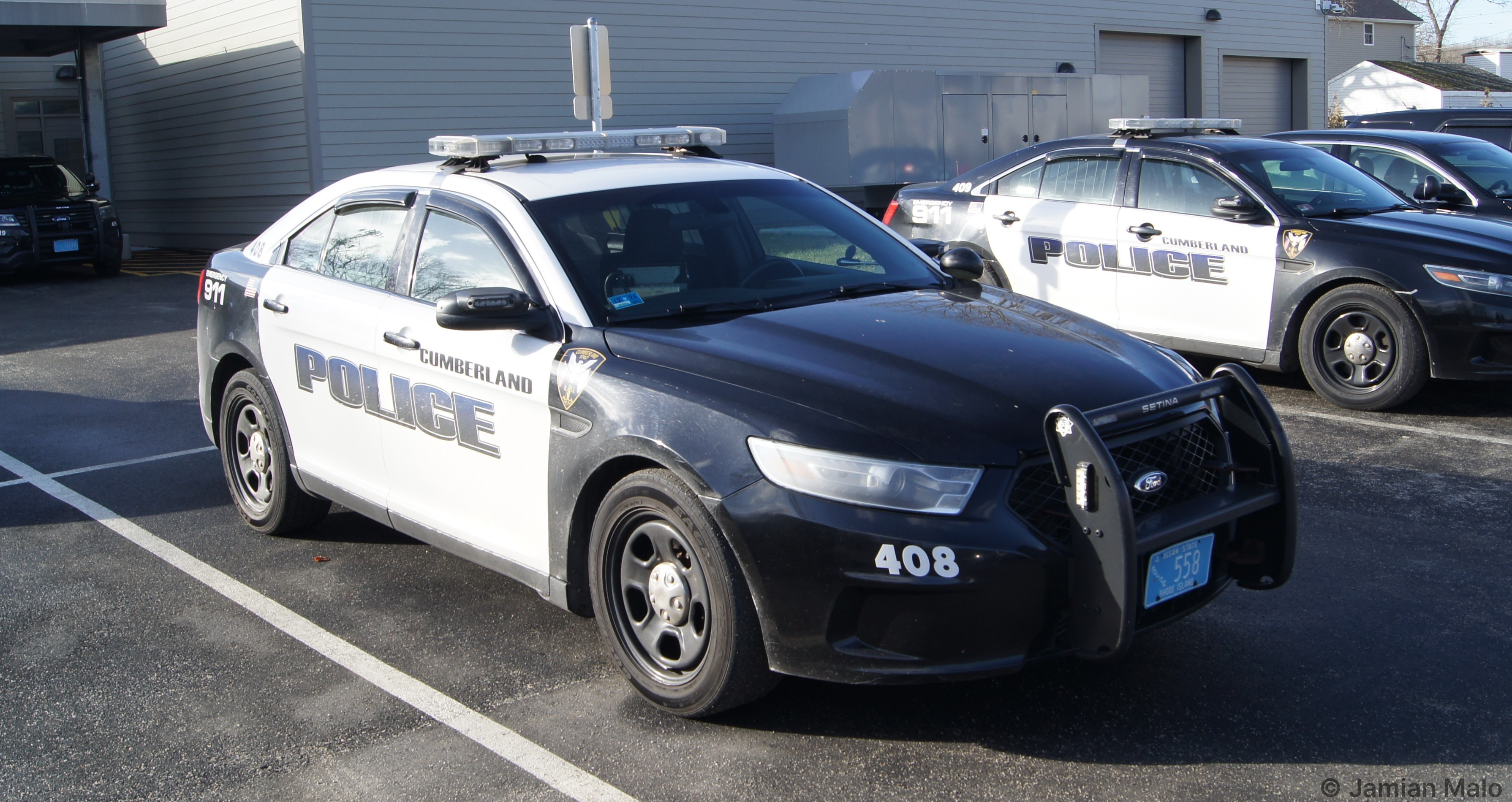 A photo  of Cumberland Police
            Cruiser 408, a 2013-2018 Ford Police Interceptor Sedan             taken by Jamian Malo