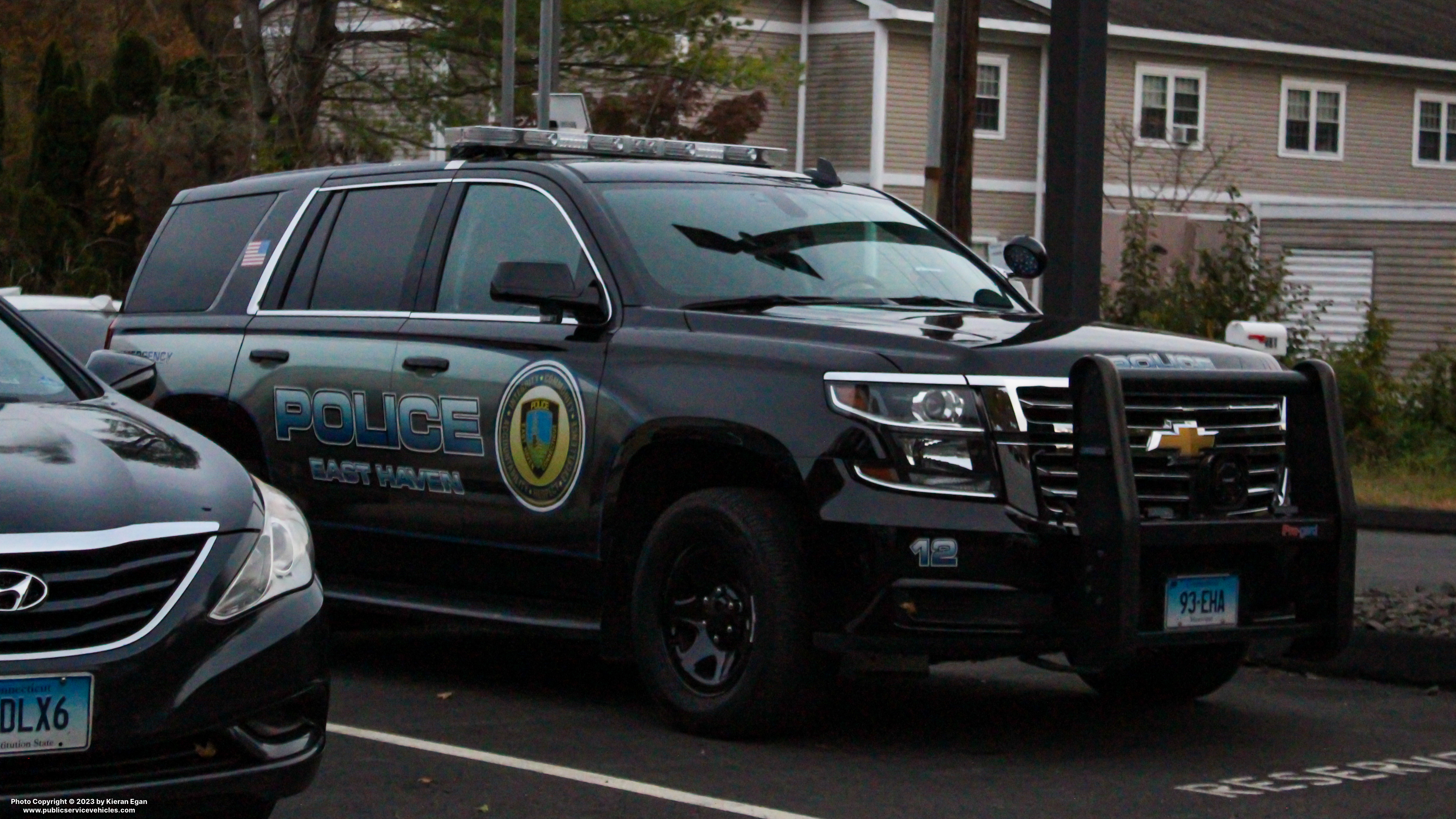 A photo  of East Haven Police
            Cruiser 12, a 2020 Chevrolet Tahoe             taken by Kieran Egan