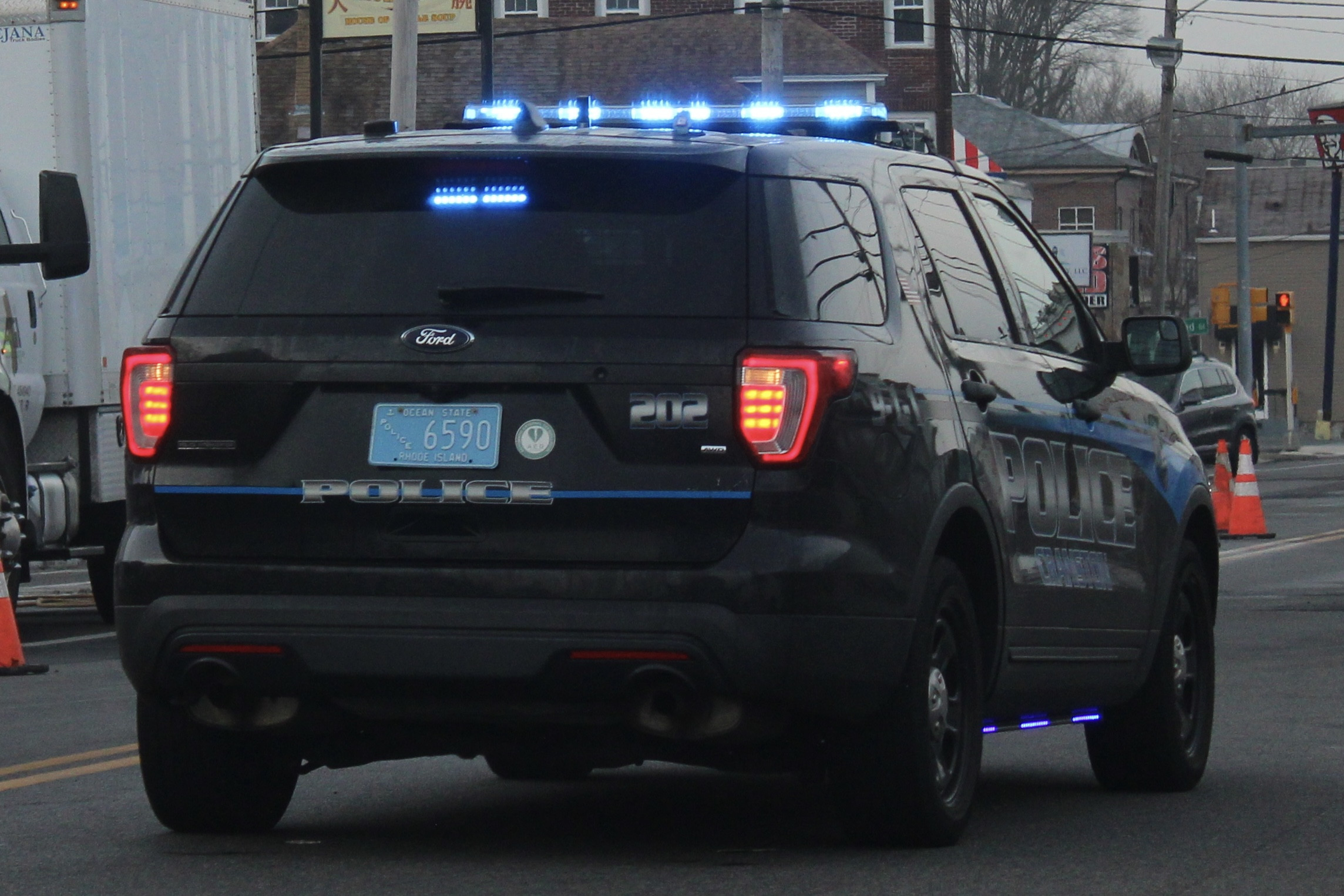 A photo  of Cranston Police
            Cruiser 202, a 2018 Ford Police Interceptor Utility             taken by @riemergencyvehicles