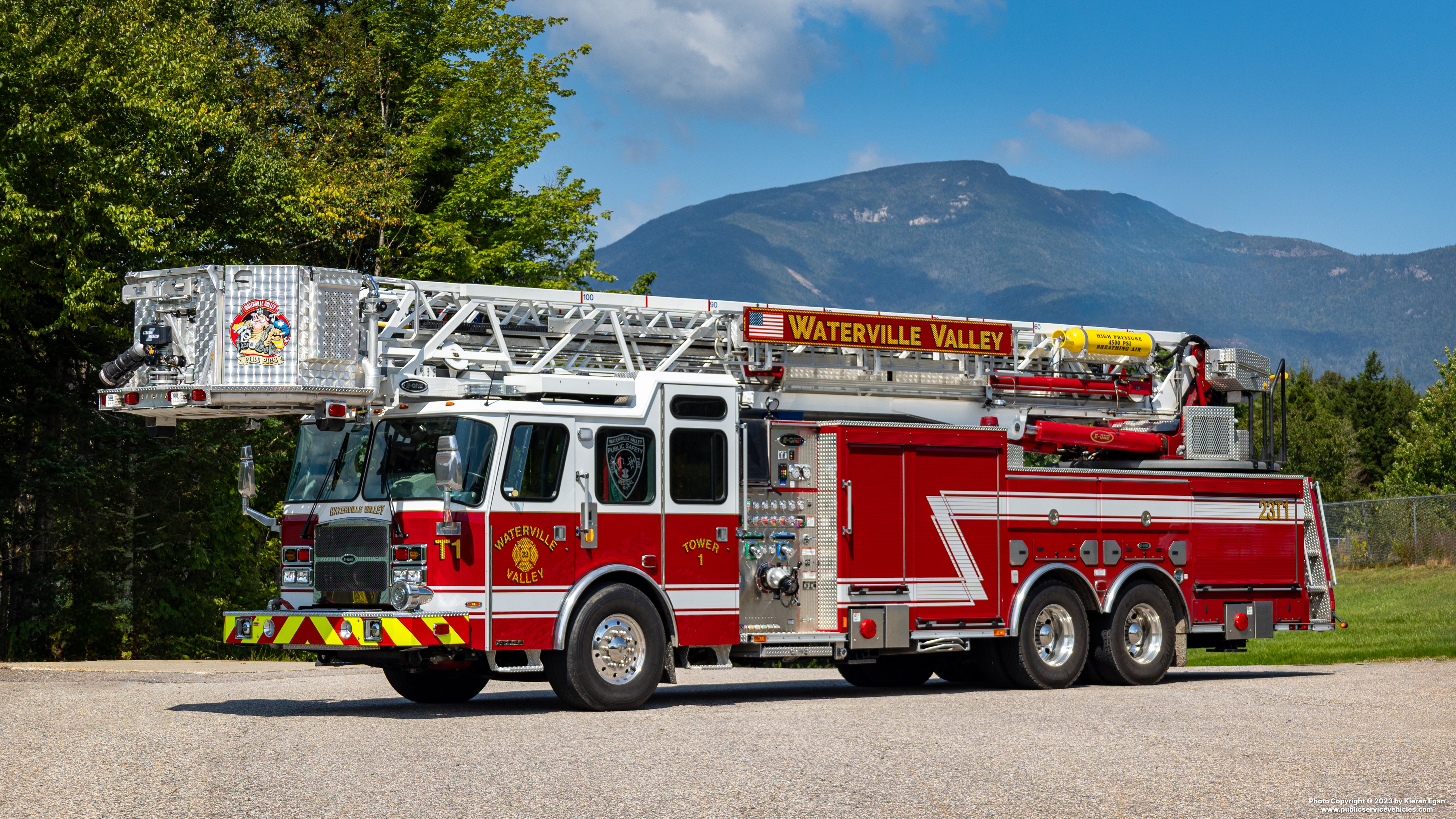 A photo  of Waterville Valley Public Safety
            23 Tower 1, a 2017 E-One Cyclone             taken by Kieran Egan