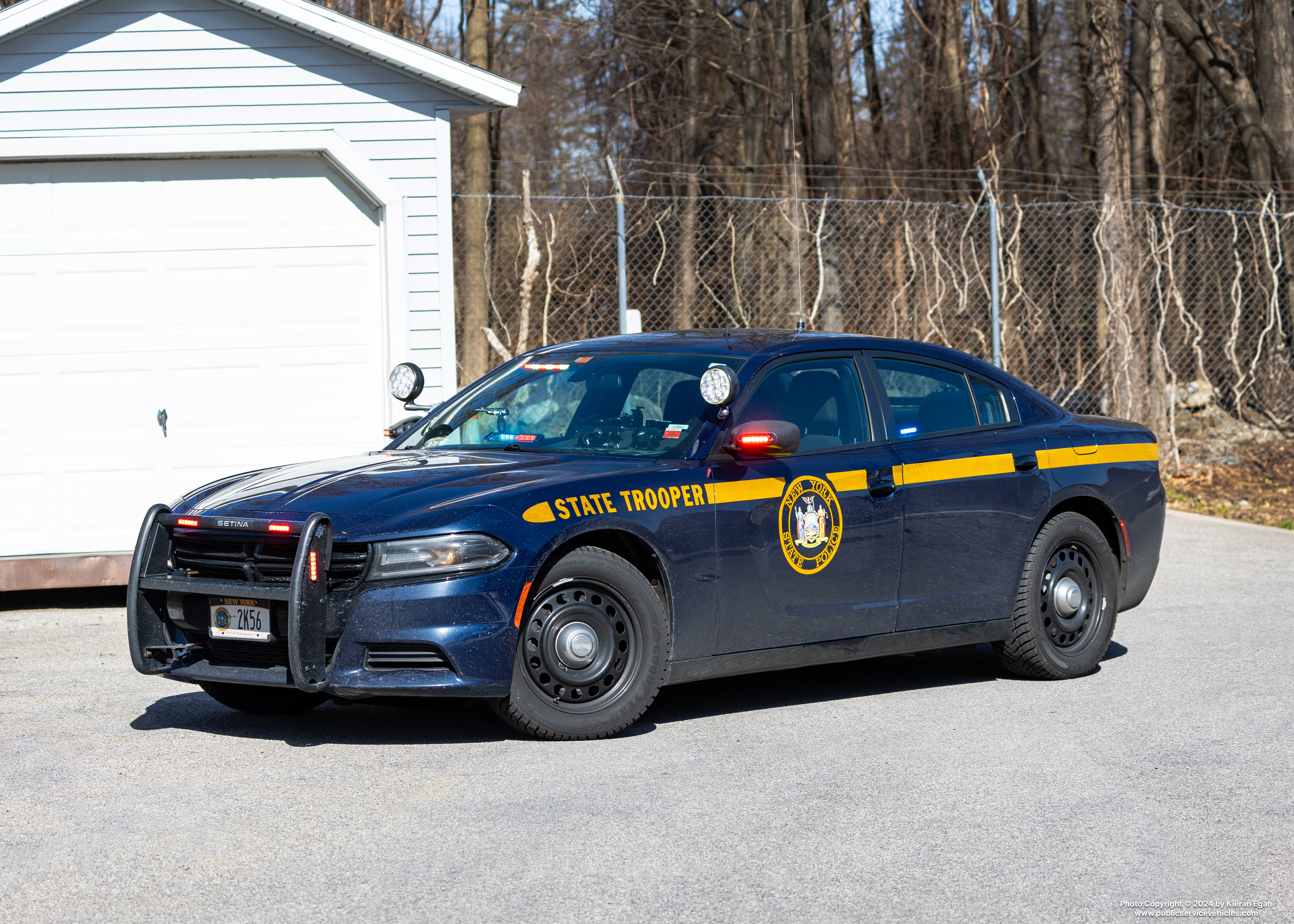 A photo  of New York State Police
            Cruiser 2K56, a 2021 Dodge Charger             taken by Kieran Egan