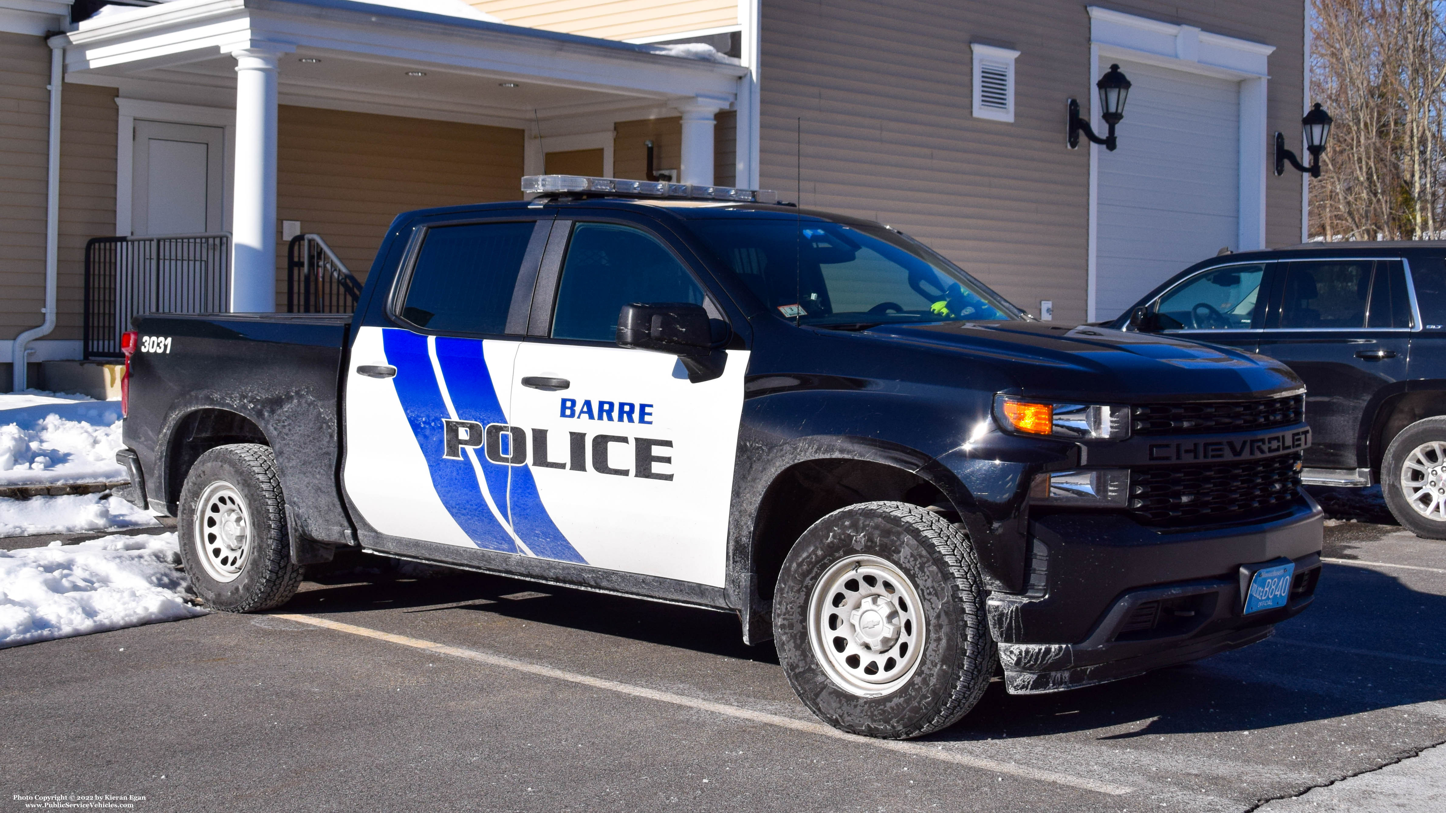 A photo  of Barre Police
            Cruiser 3031, a 2019 Chevrolet Silverado Crew Cab             taken by Kieran Egan