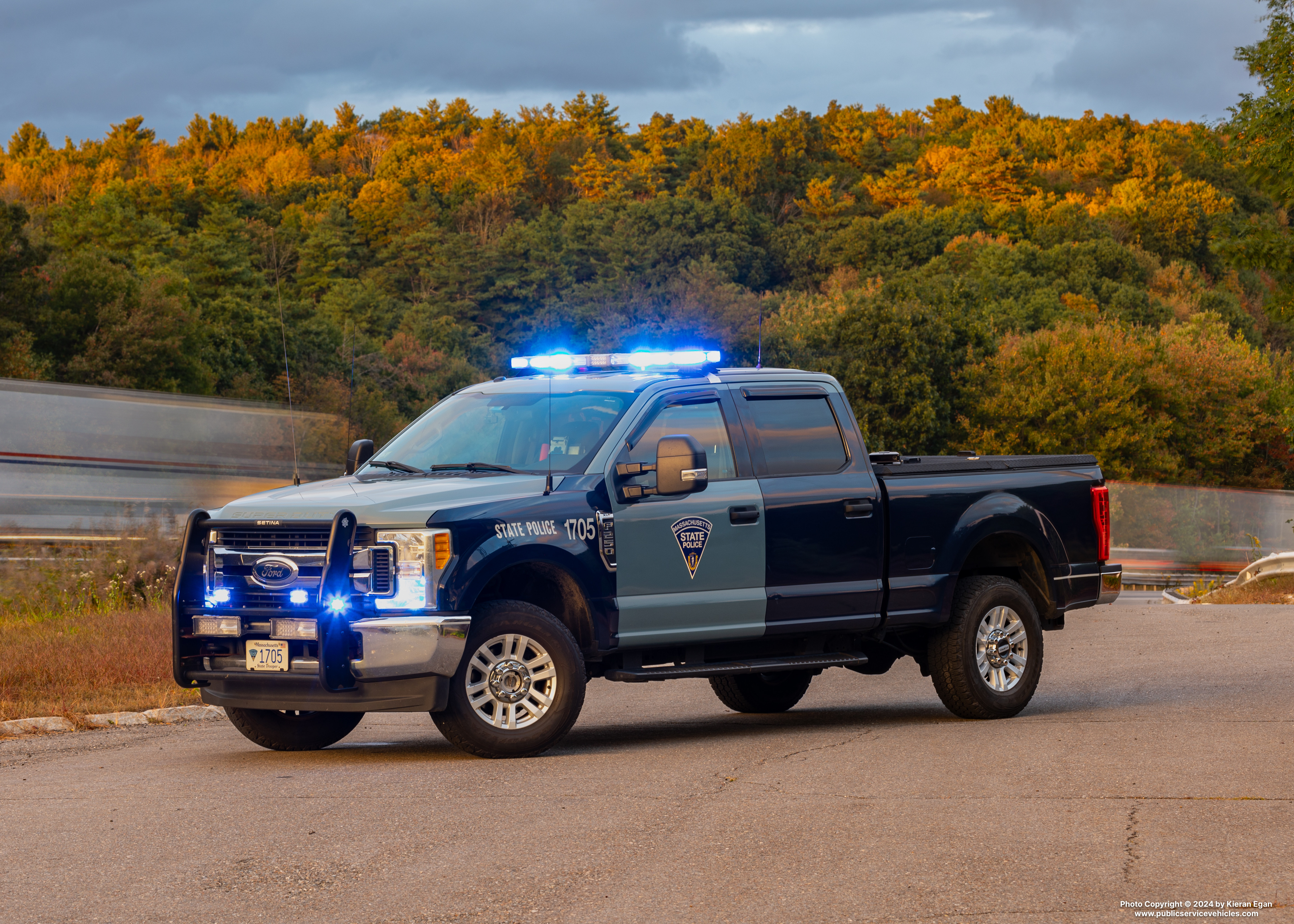 A photo  of Massachusetts State Police
            Cruiser 1705T, a 2017 Ford F-250 XLT Crew Cab             taken by Kieran Egan