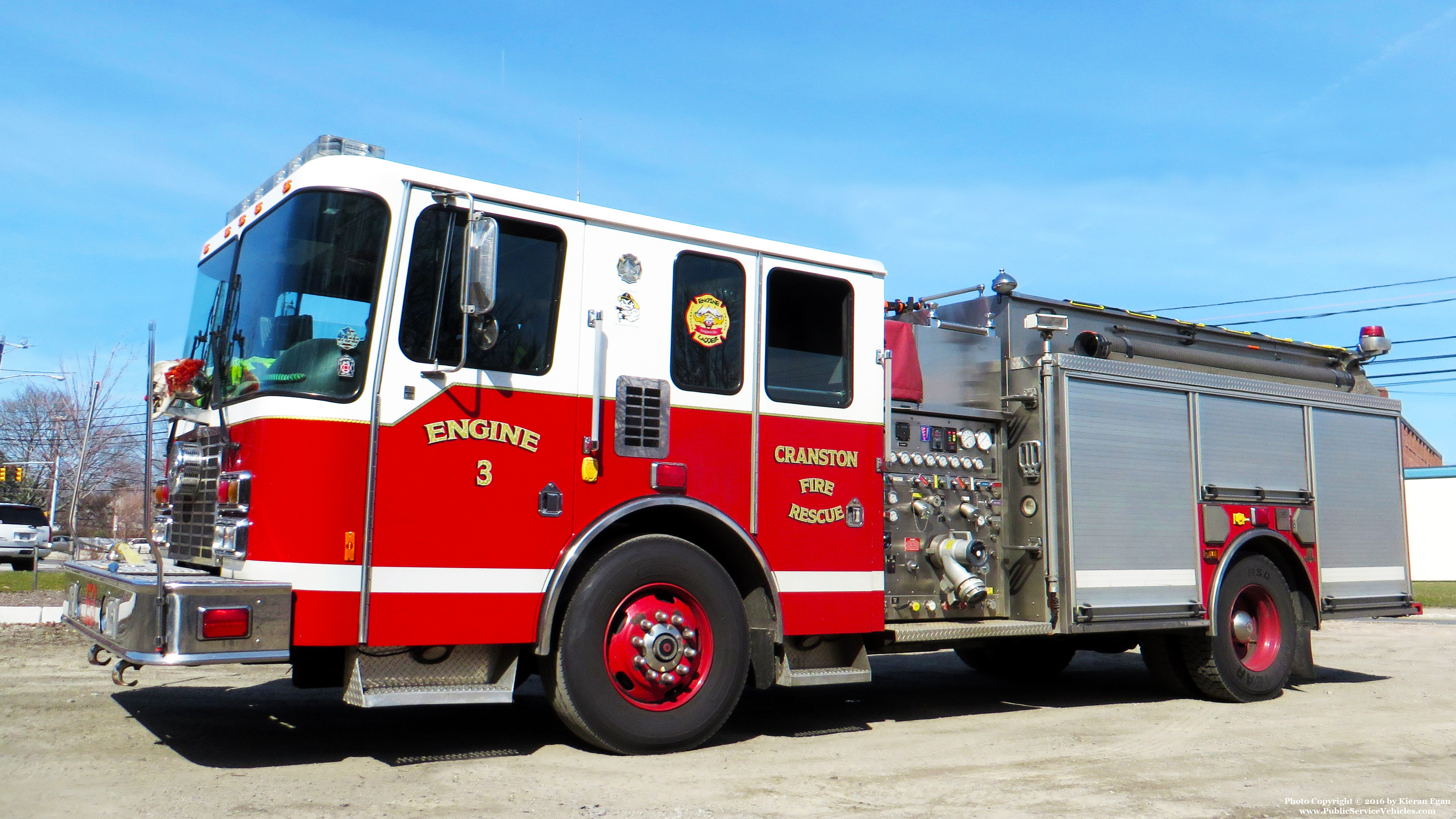 A photo  of Cranston Fire
            Engine 3, a 2007 HME             taken by Kieran Egan