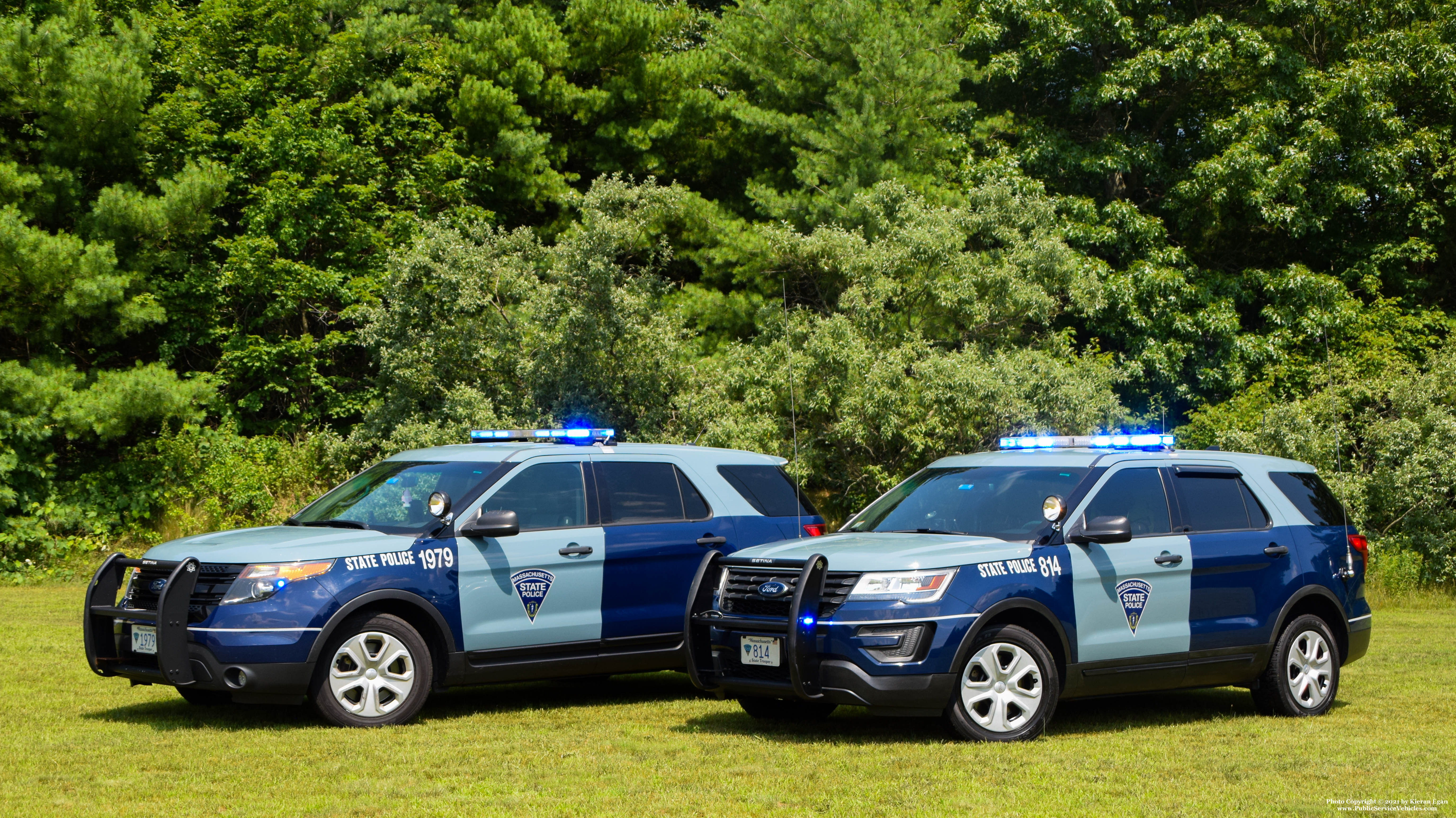 A photo  of Massachusetts State Police
            Cruiser 814, a 2017 Ford Police Interceptor Utility             taken by Kieran Egan