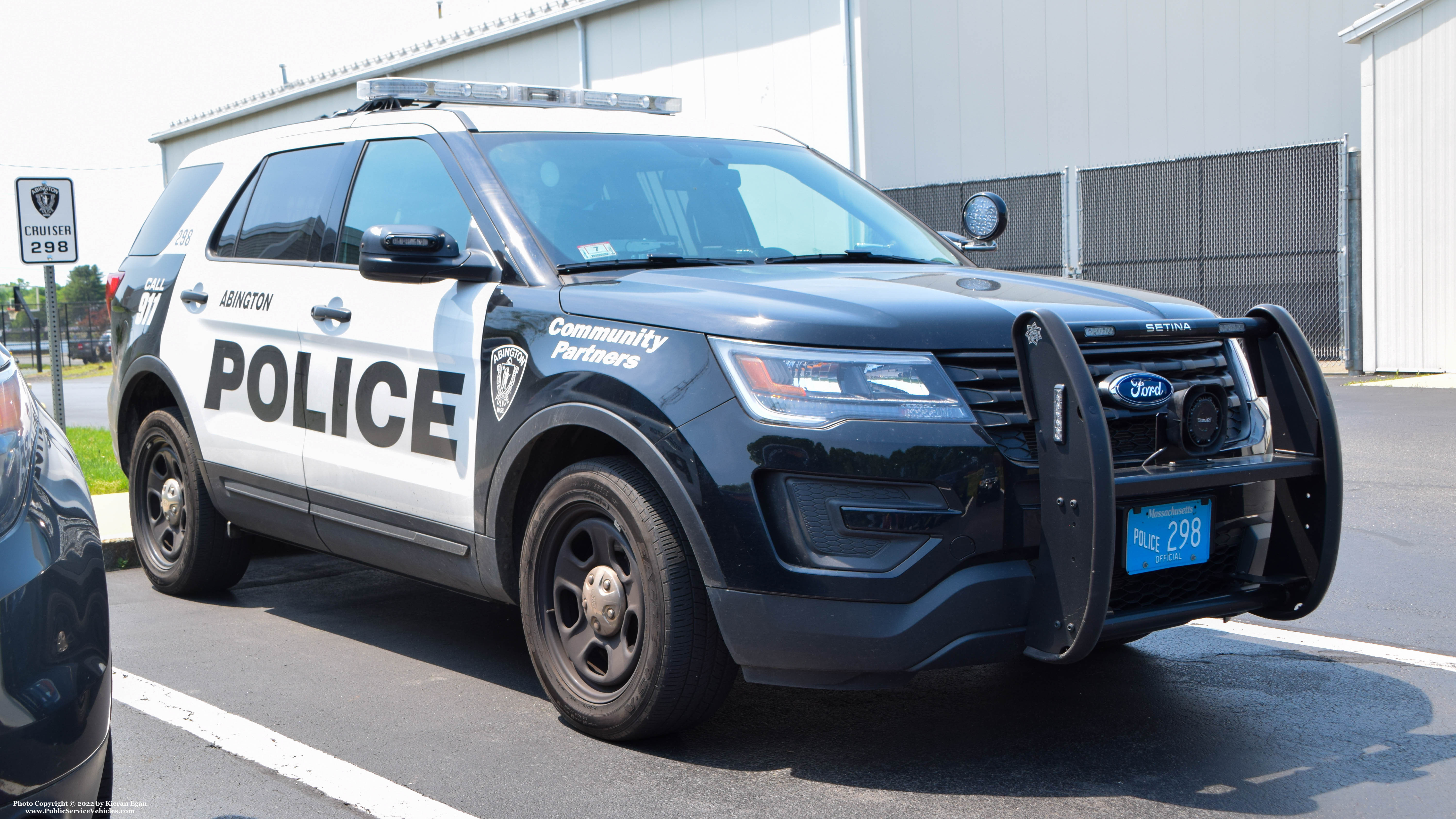 A photo  of Abington Police
            Cruiser 298, a 2018 Ford Police Interceptor Utility             taken by Kieran Egan