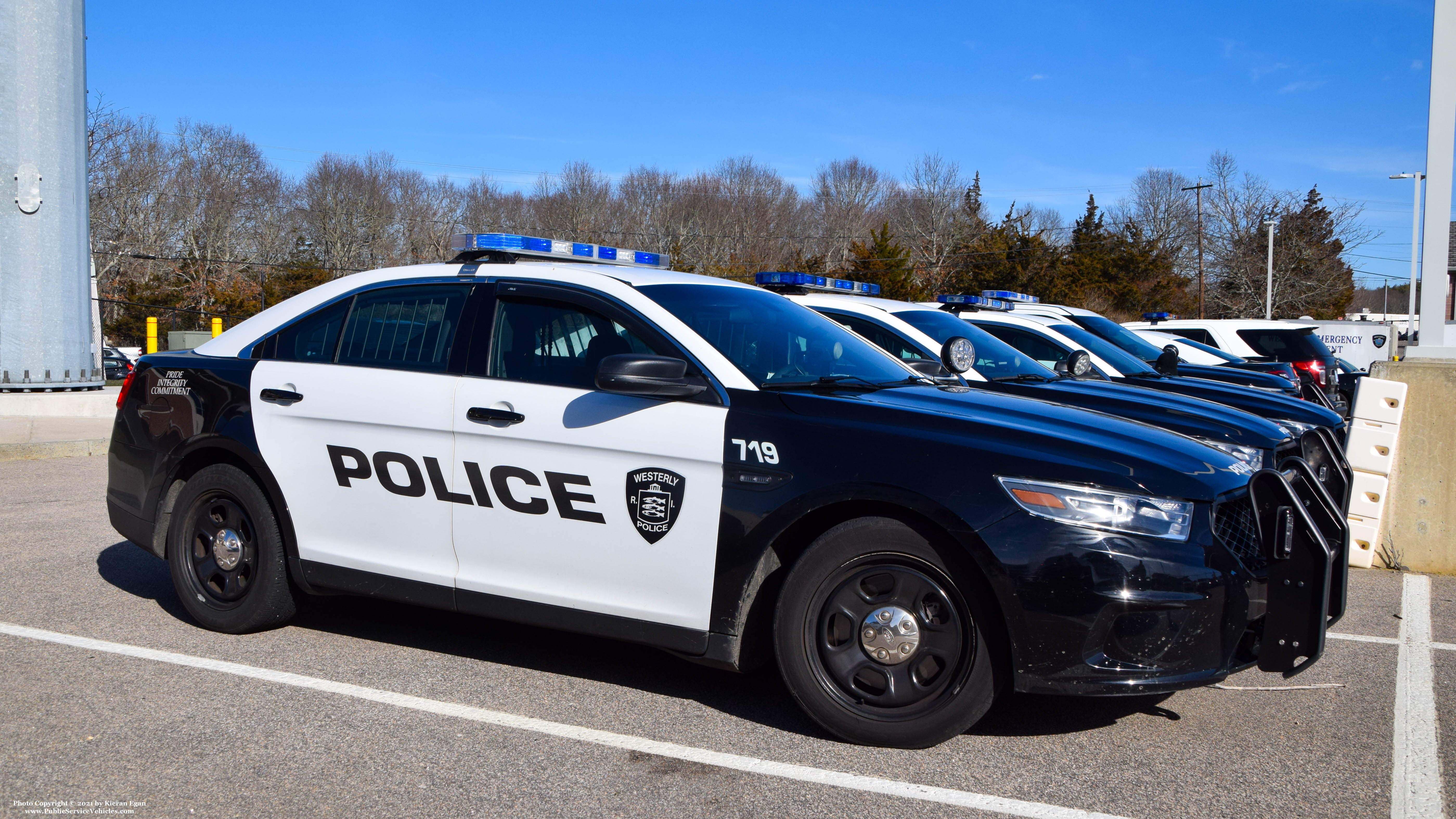 A photo  of Westerly Police
            Cruiser 719, a 2013-2019 Ford Police Interceptor Sedan             taken by Kieran Egan