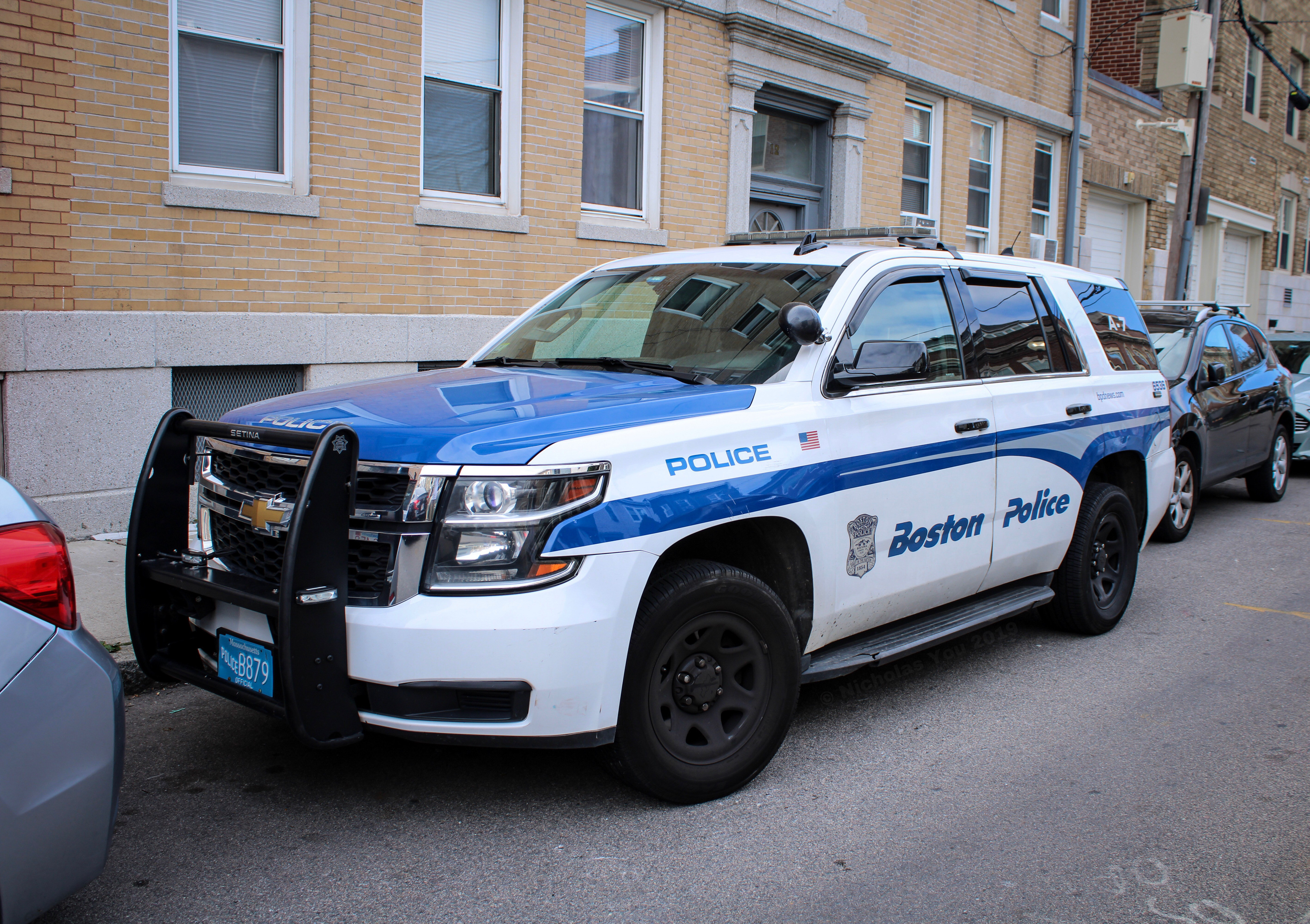 A photo  of Boston Police
            Cruiser 6536, a 2016 Chevrolet Tahoe             taken by Nicholas You