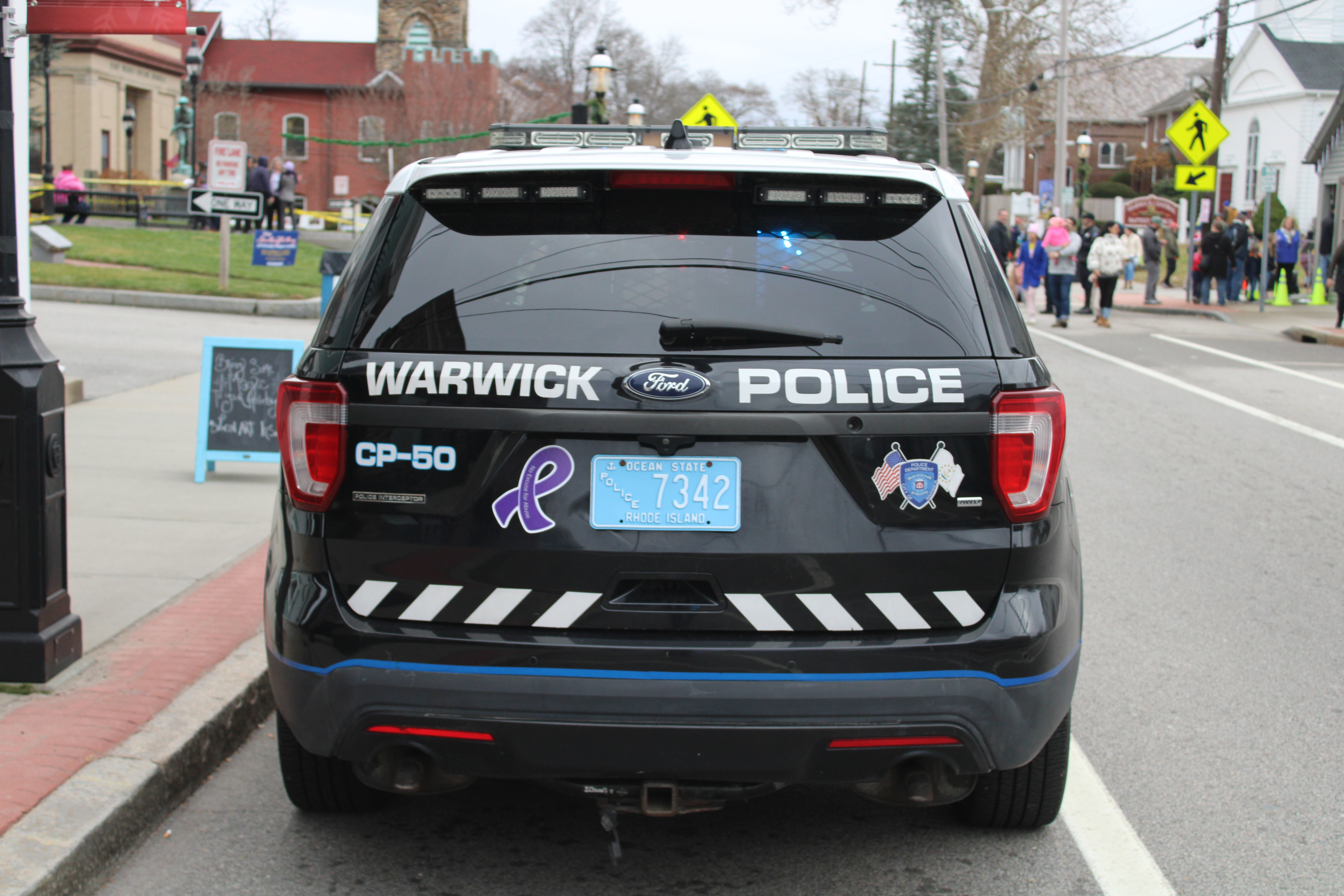 A photo  of Warwick Police
            Cruiser CP-50, a 2016 Ford Police Interceptor Utility             taken by @riemergencyvehicles