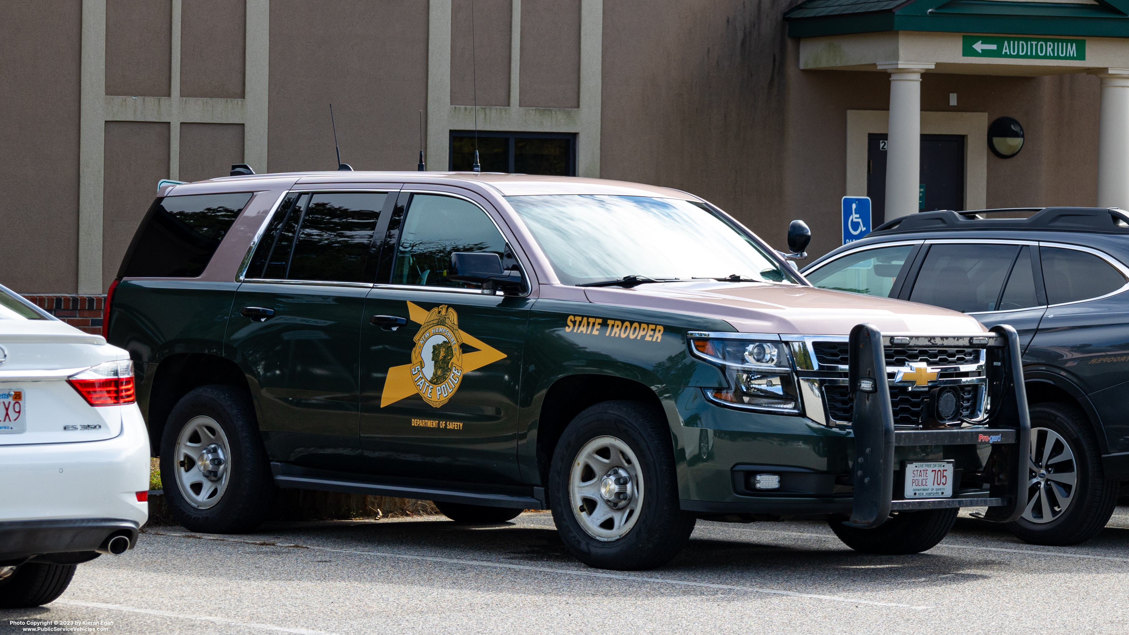 A photo  of New Hampshire State Police
            Cruiser 705, a 2017-2019 Chevrolet Tahoe             taken by Kieran Egan
