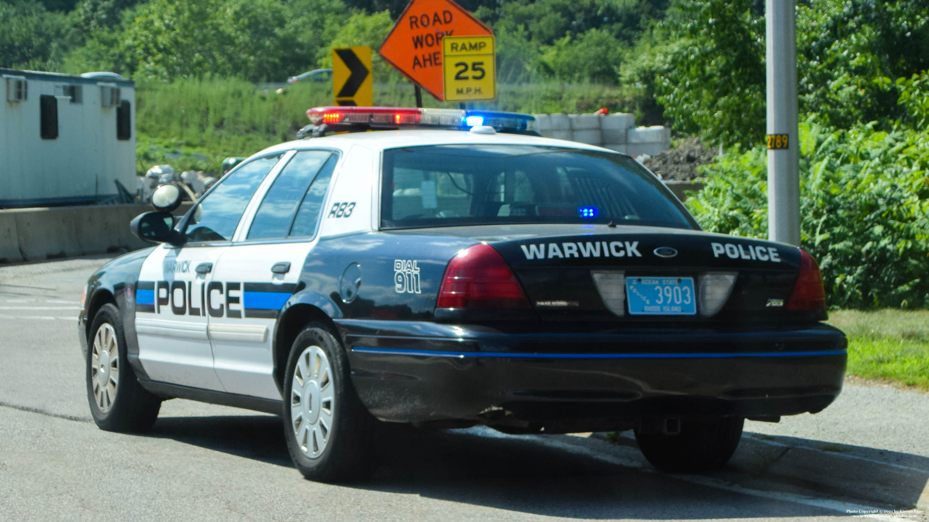 A photo  of Warwick Police
            Cruiser R-83, a 2009-2011 Ford Crown Victoria Police Interceptor             taken by Kieran Egan