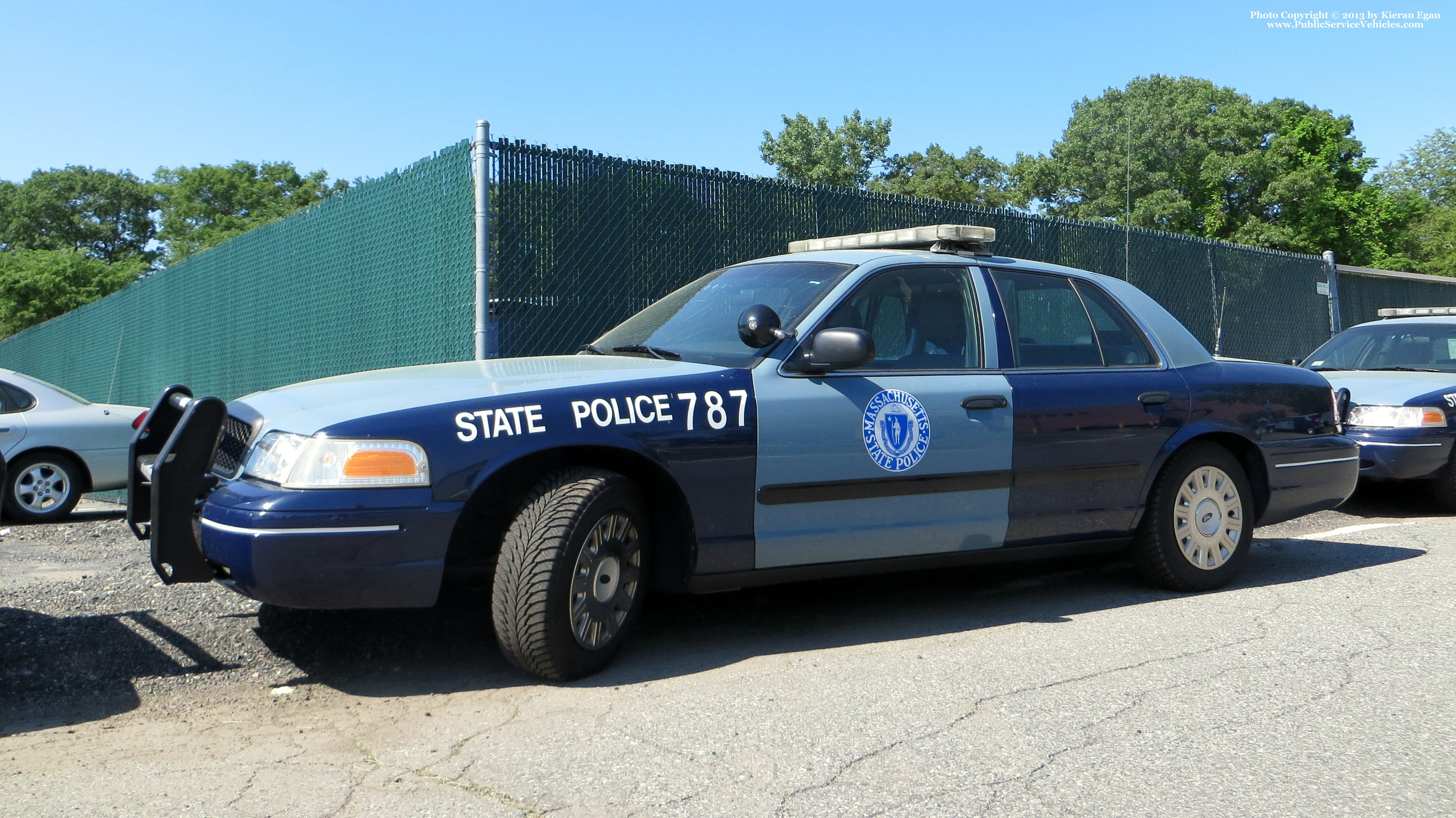 A photo  of Massachusetts State Police
            Cruiser 787, a 2003-2005 Ford Crown Victoria Police Interceptor             taken by Kieran Egan