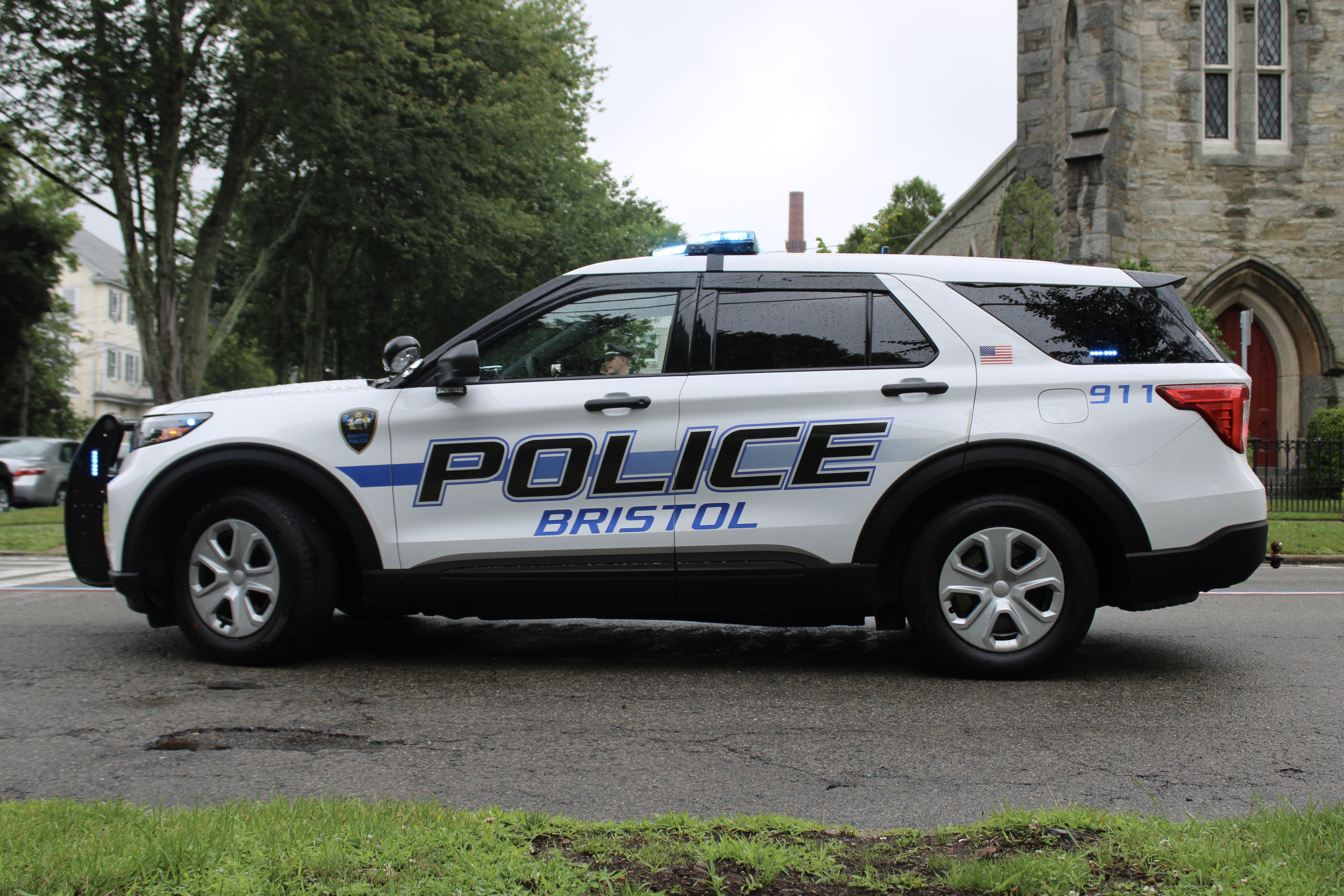 A photo  of Bristol Police
            Cruiser 158, a 2021 Ford Police Interceptor Utility             taken by @riemergencyvehicles