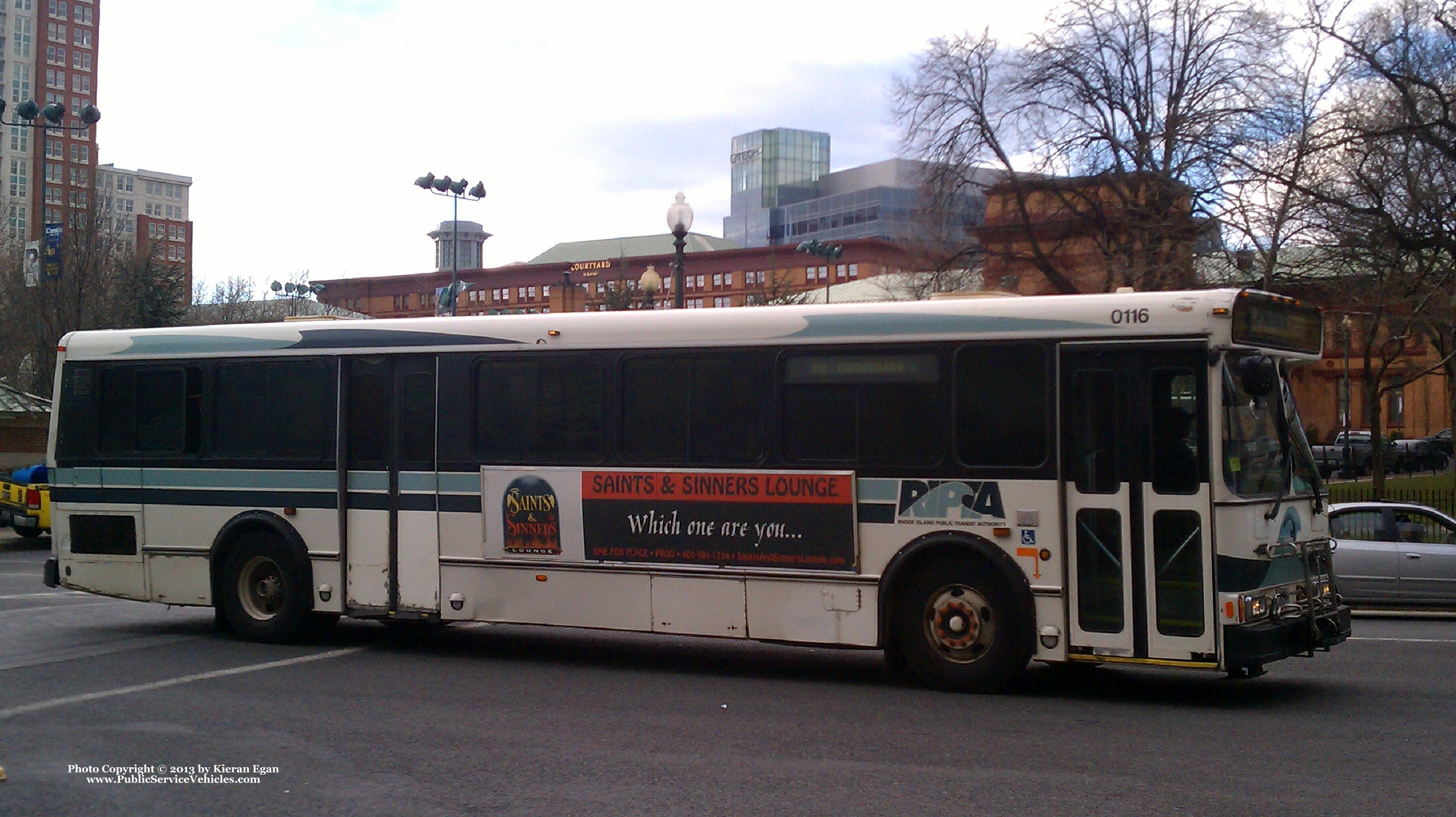 A photo  of Rhode Island Public Transit Authority
            Bus 0116, a 2001 Orion V 05.501             taken by Kieran Egan