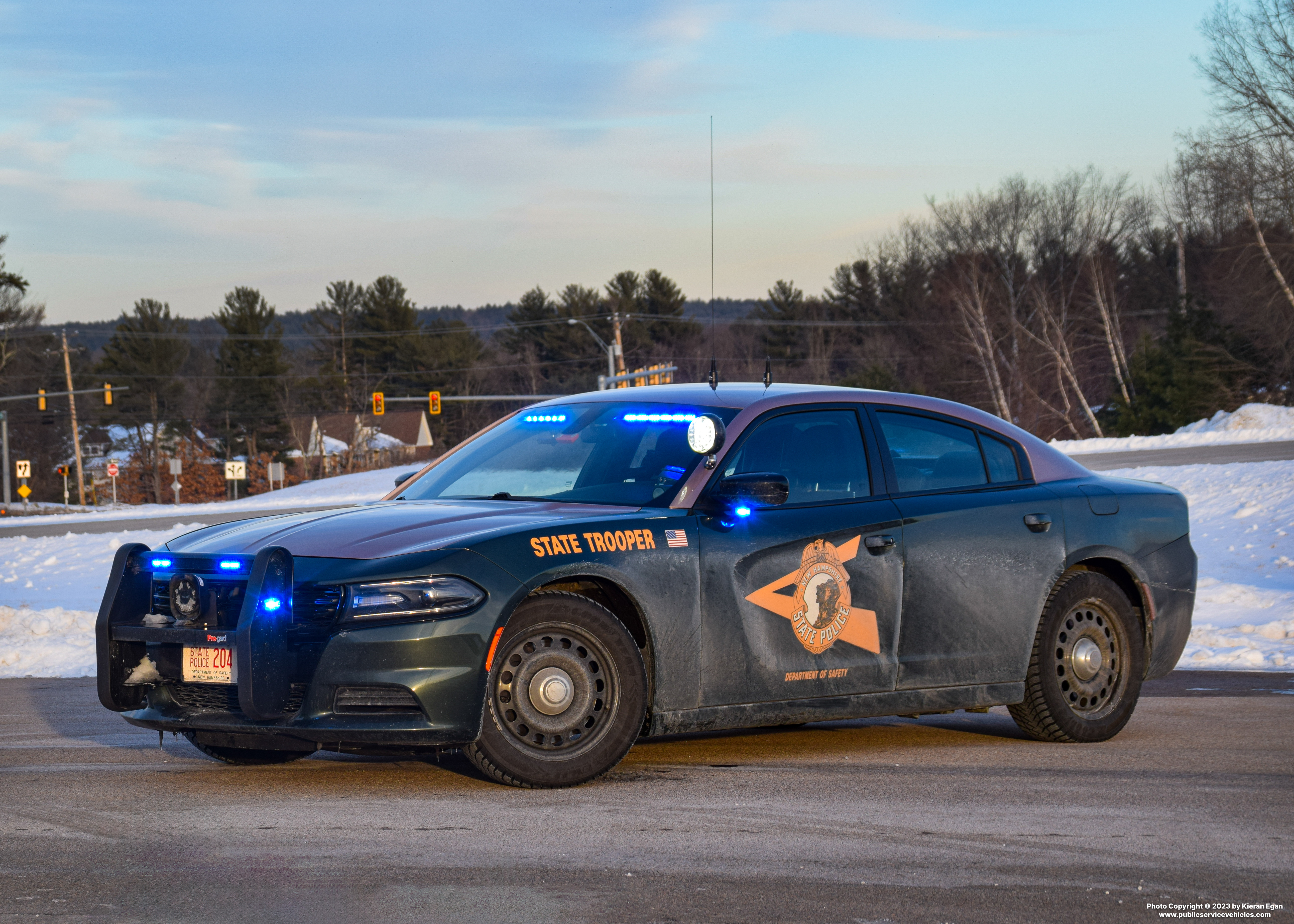 A photo  of New Hampshire State Police
            Cruiser 204, a 2018-2020 Dodge Charger             taken by Kieran Egan